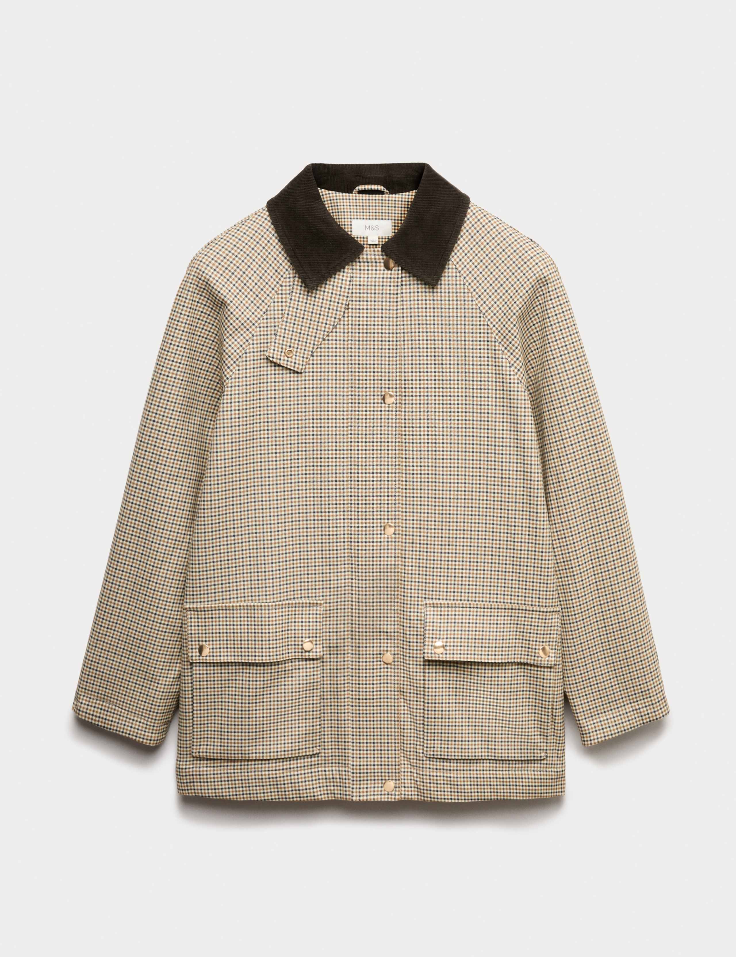 Waxed Look Checked Utility Jacket 2 of 6