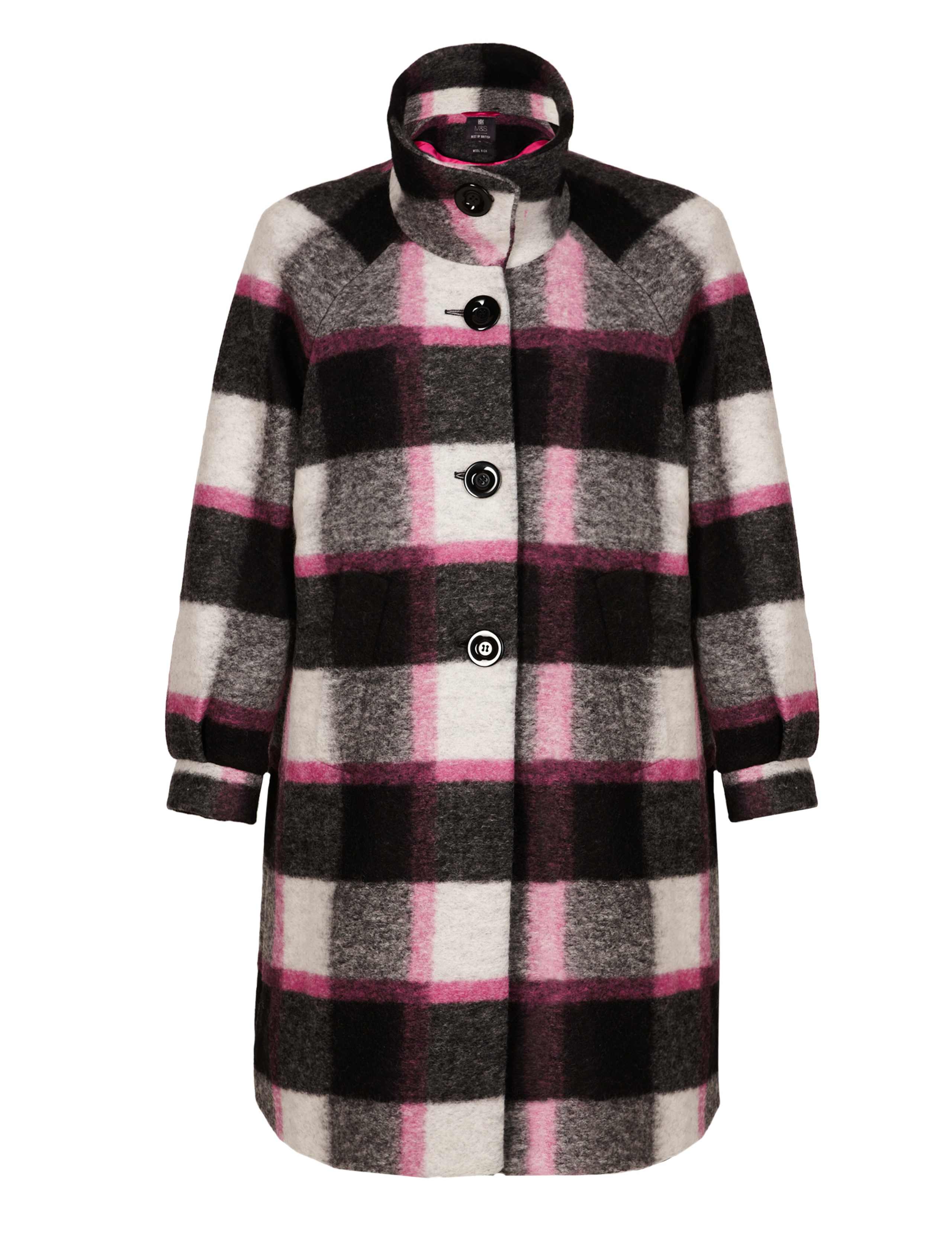 Best of British Wool Rich Checked Cocoon Coat 4 of 9