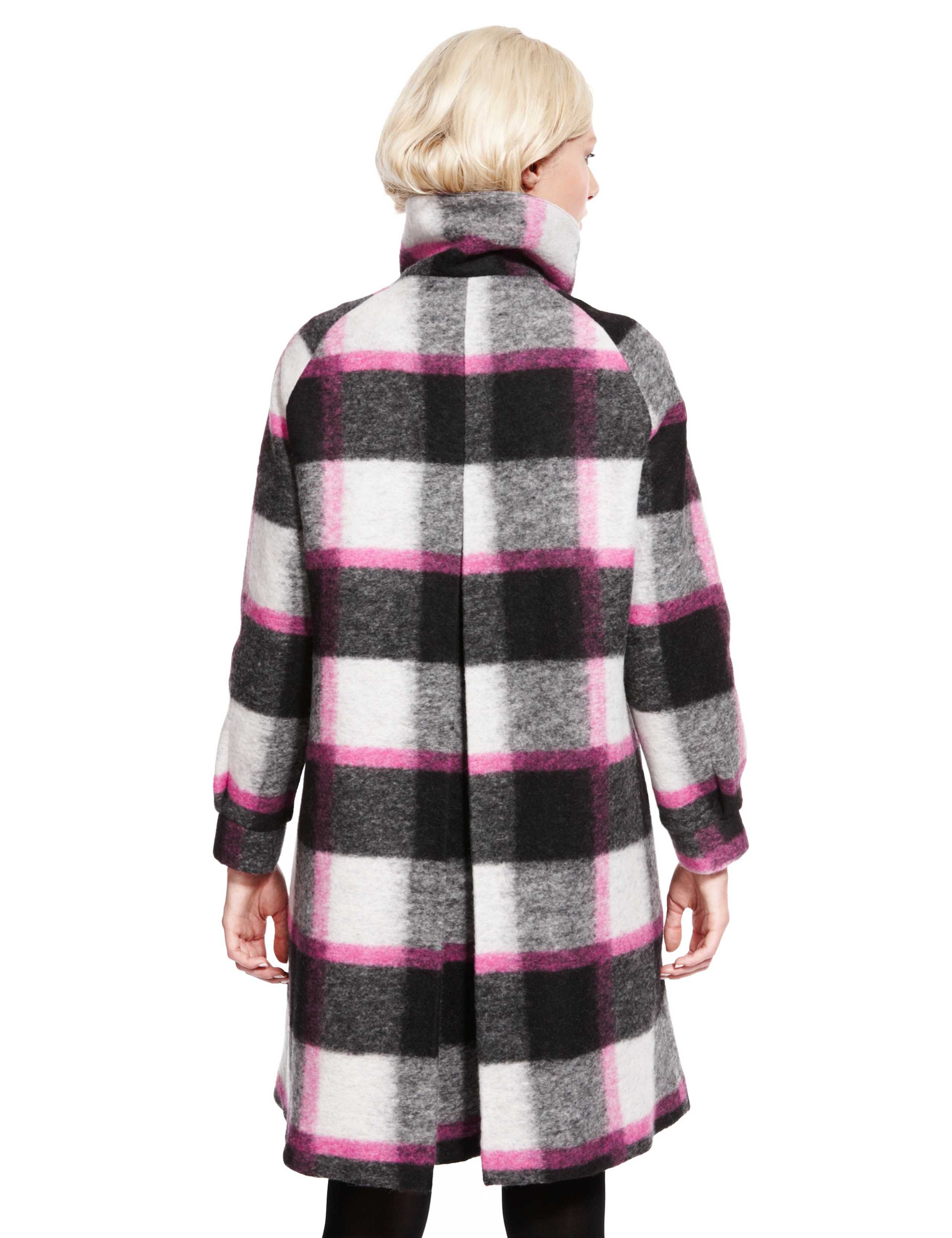 Best of British Wool Rich Checked Cocoon Coat 6 of 9