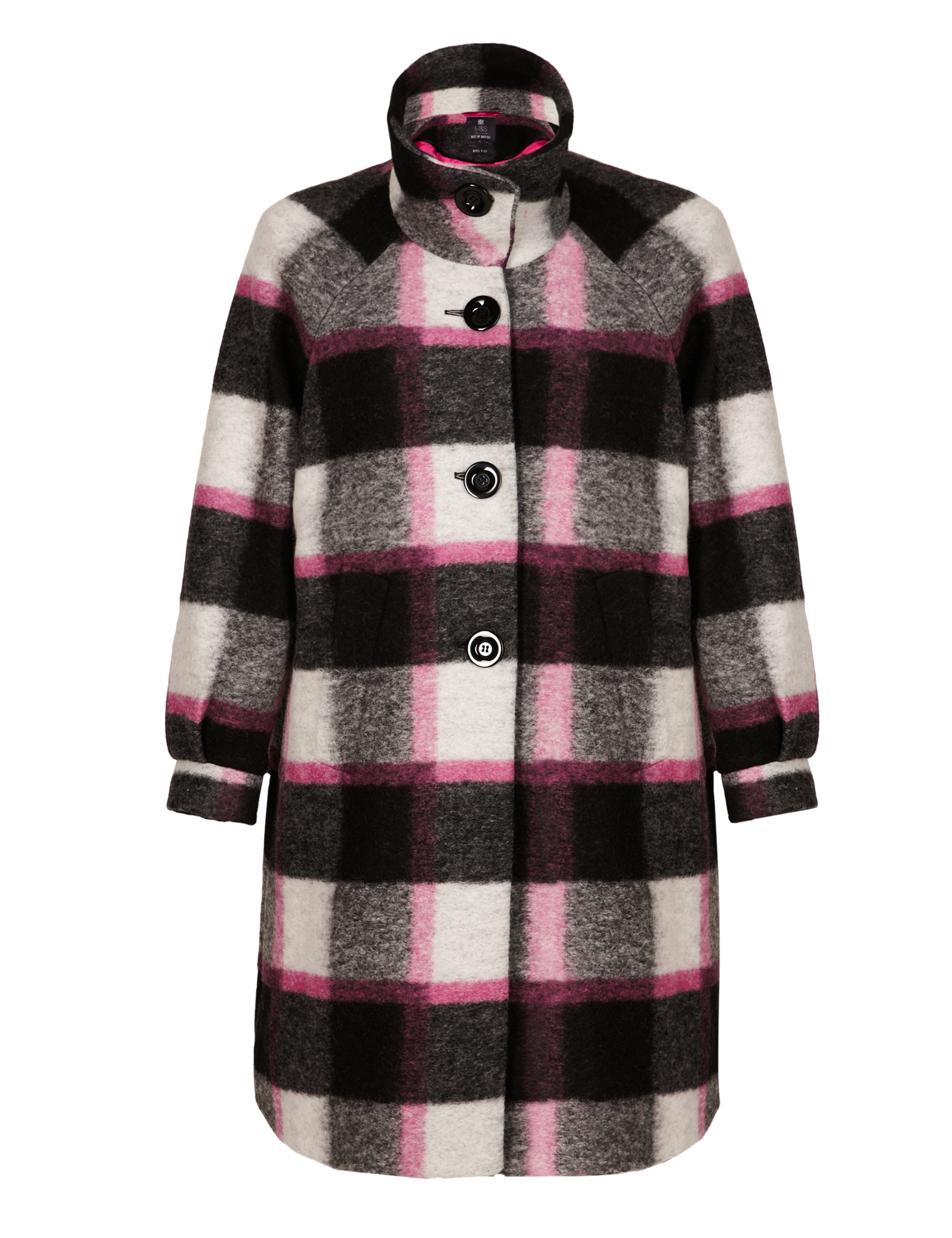 Best of British Wool Rich Checked Cocoon Coat 2 of 9