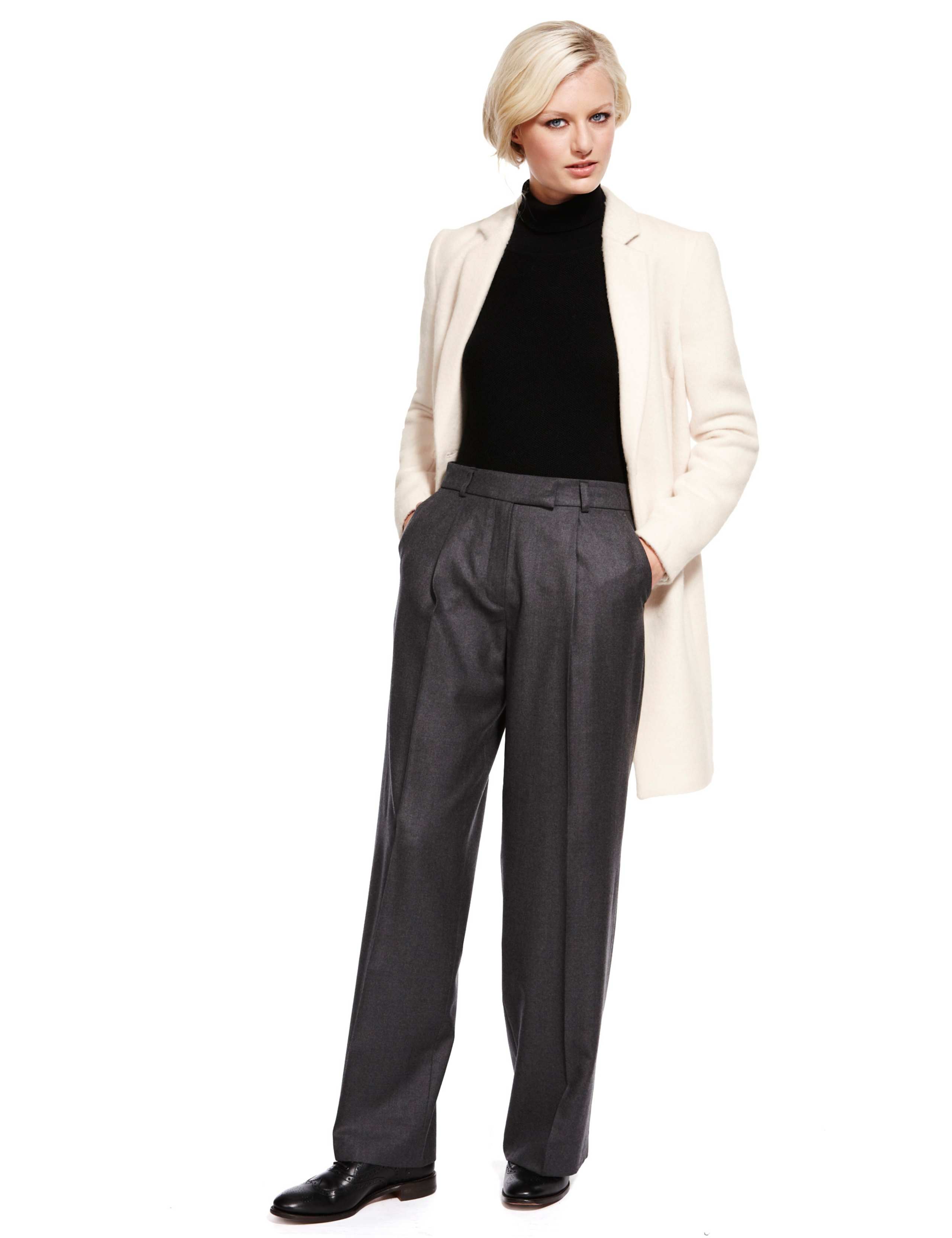 Best of British Outerwear Deep V-Neck Coat with Wool 4 of 7