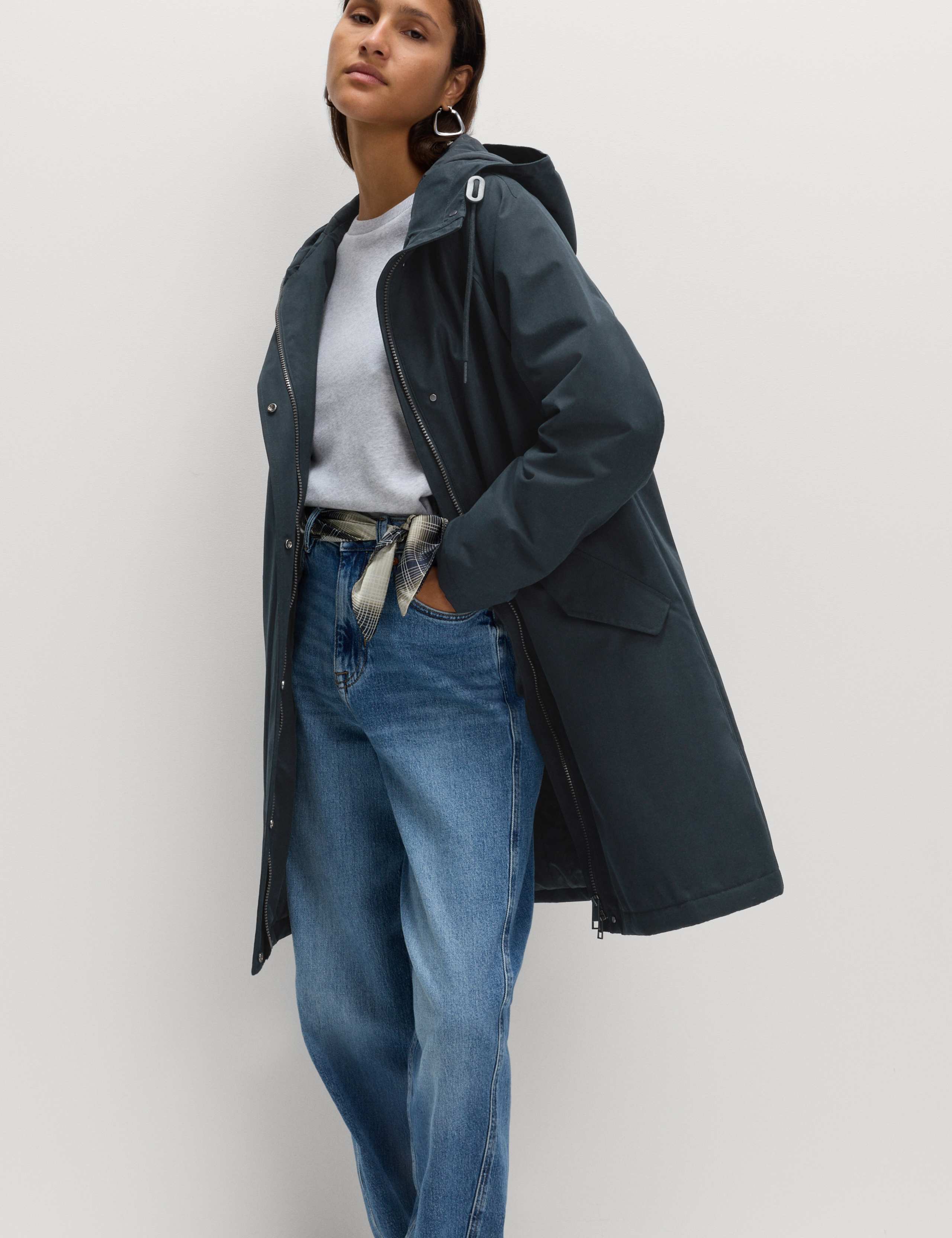 Hooded Longline Rain Jacket 3 of 8