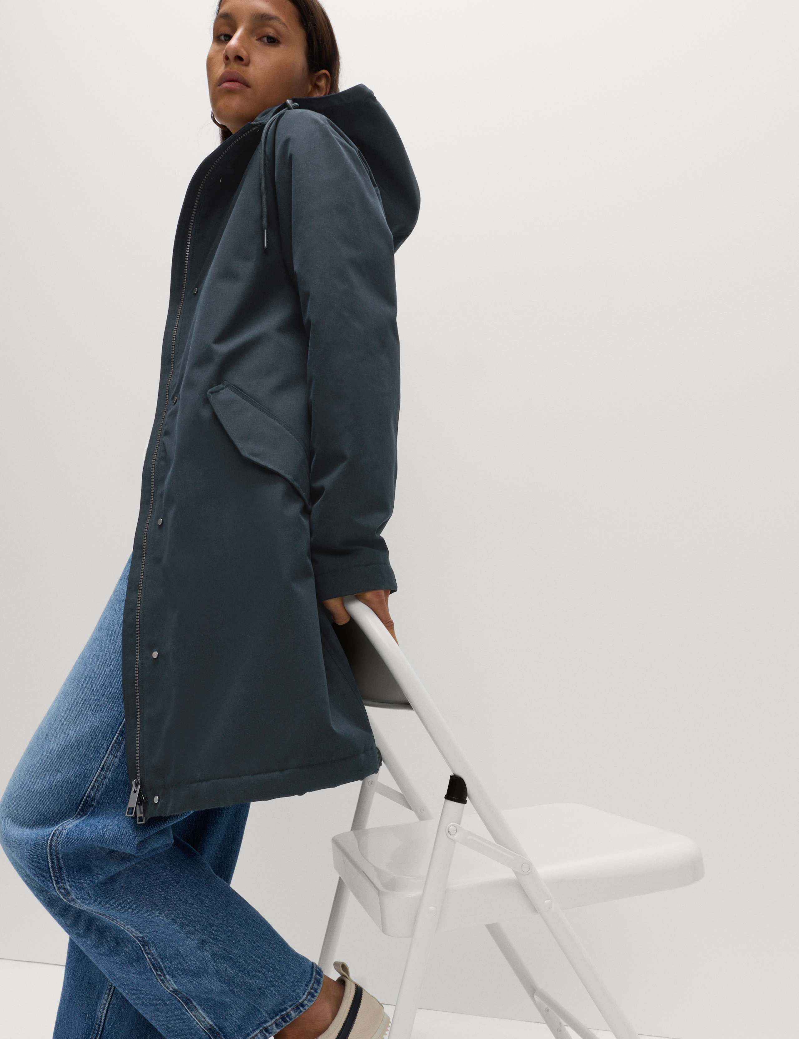 Hooded Longline Rain Jacket 6 of 8