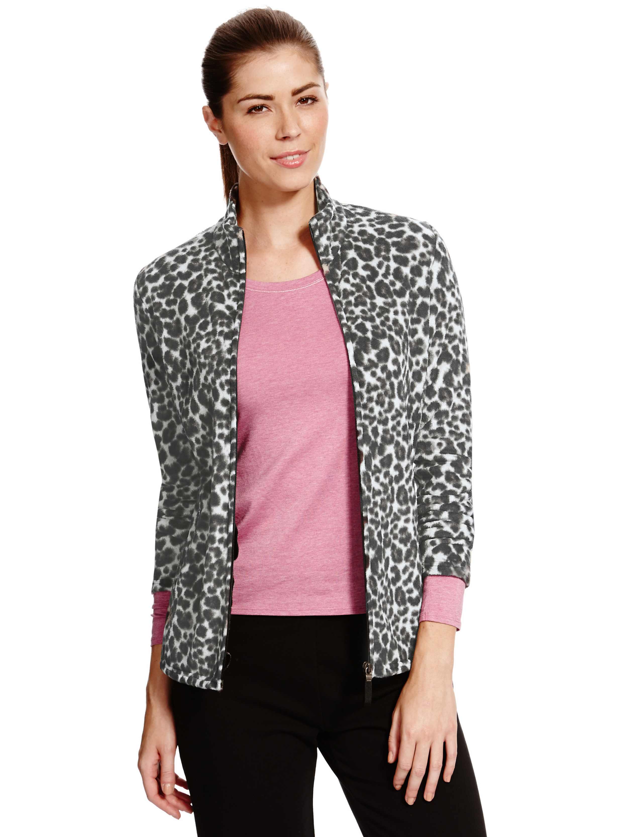 Anti Bobble Long Sleeve Animal Print Fleece Jacket 1 of 4