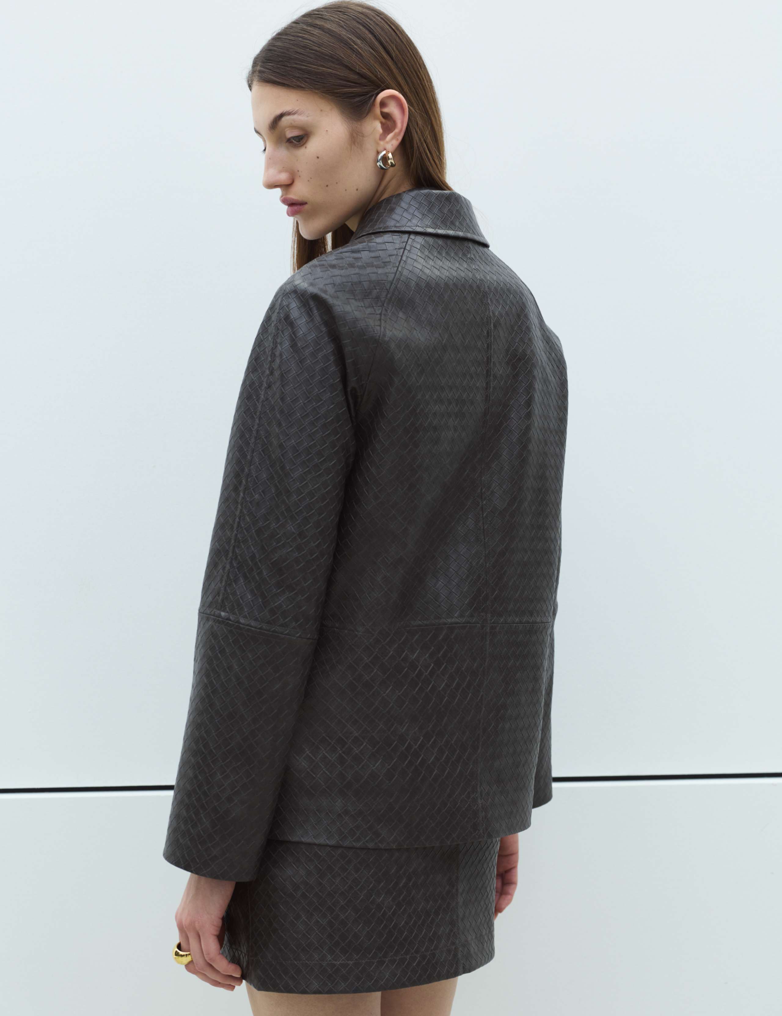 Textured Faux Leather Jacket 2 of 6