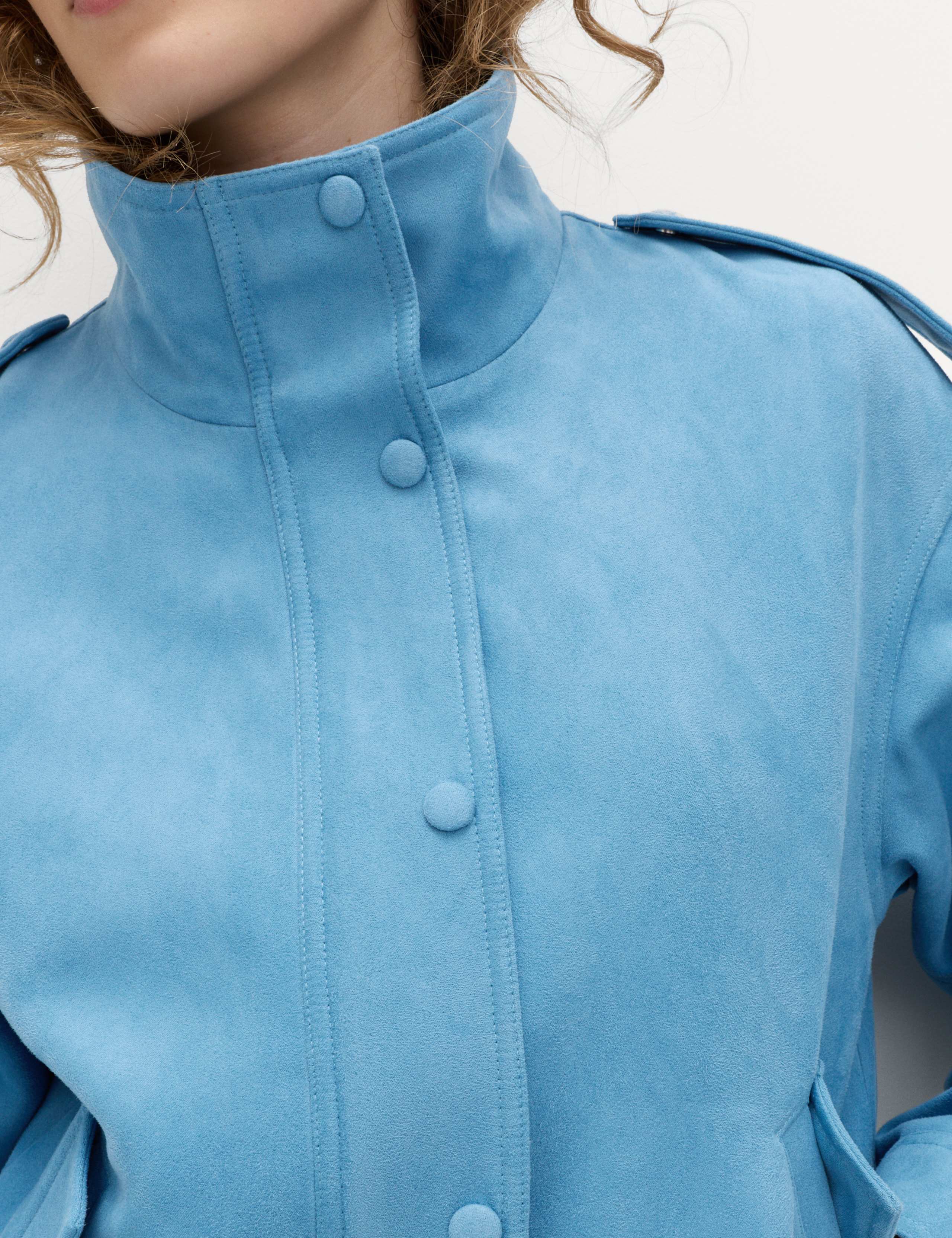 Suedette Funnel Neck Bomber Jacket 3 of 6