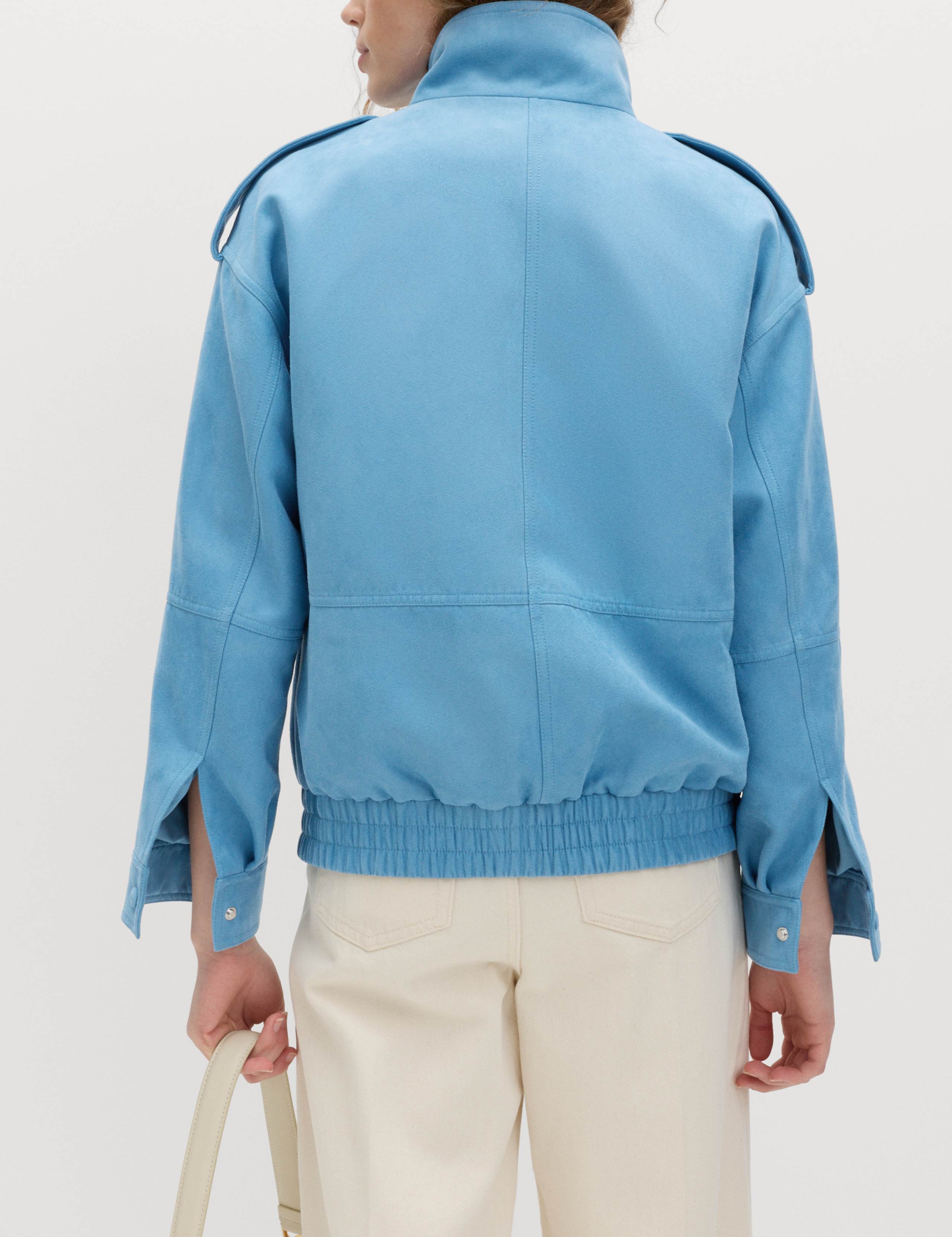 Suedette Funnel Neck Bomber Jacket 5 of 6
