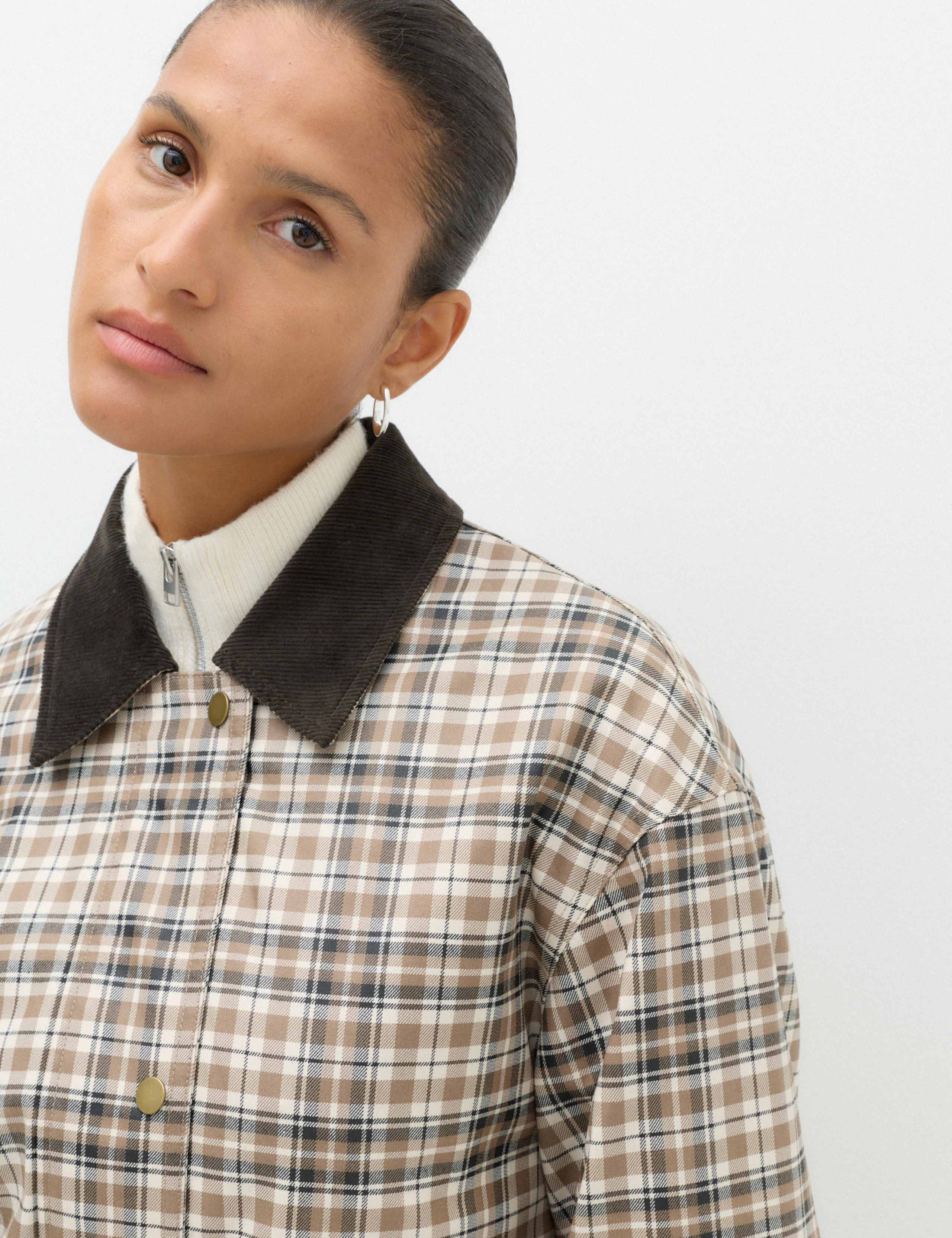 Checked Utility Jacket with Stretch 3 of 6