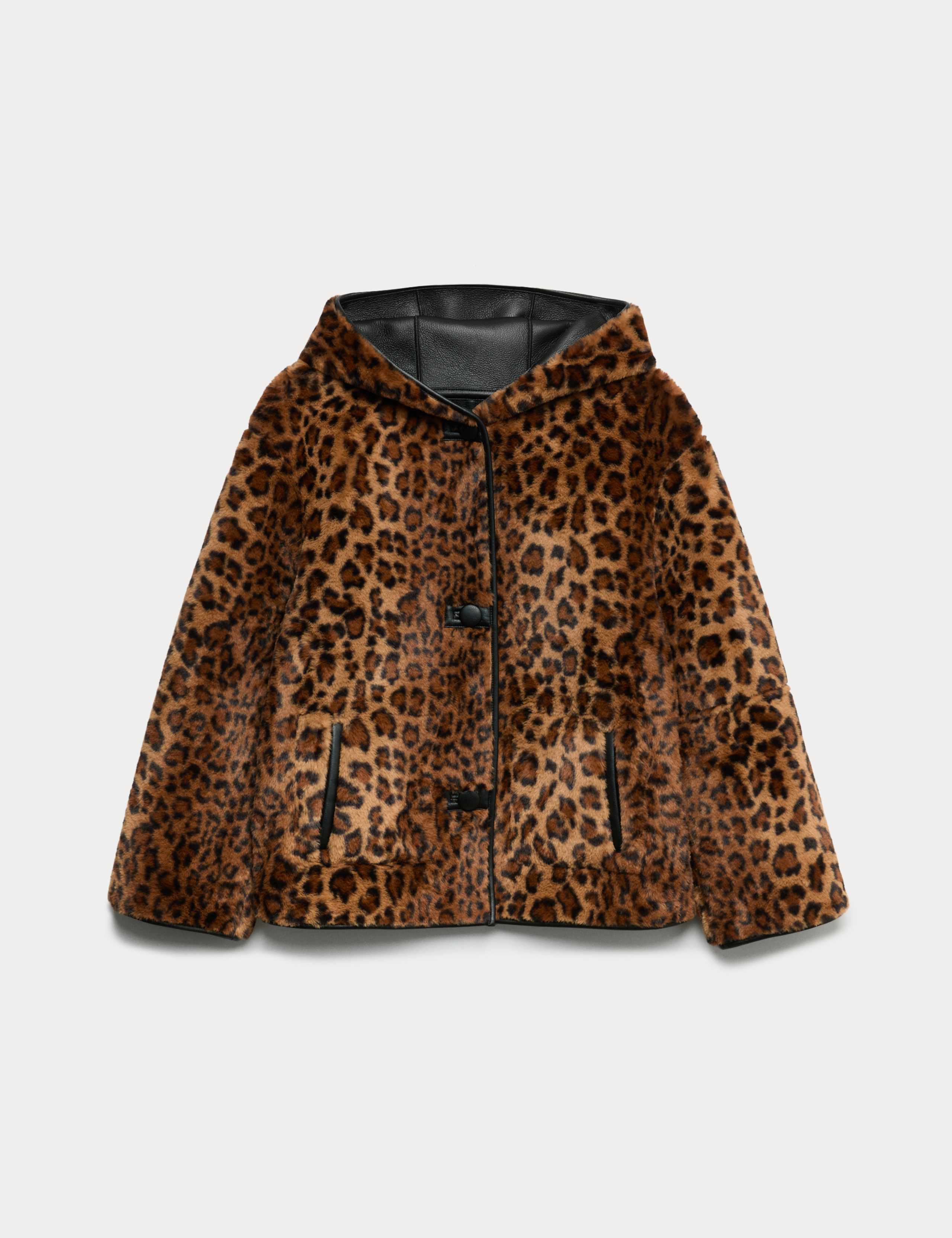 Faux Leather Animal Print Reversible Jacket 2 of 7