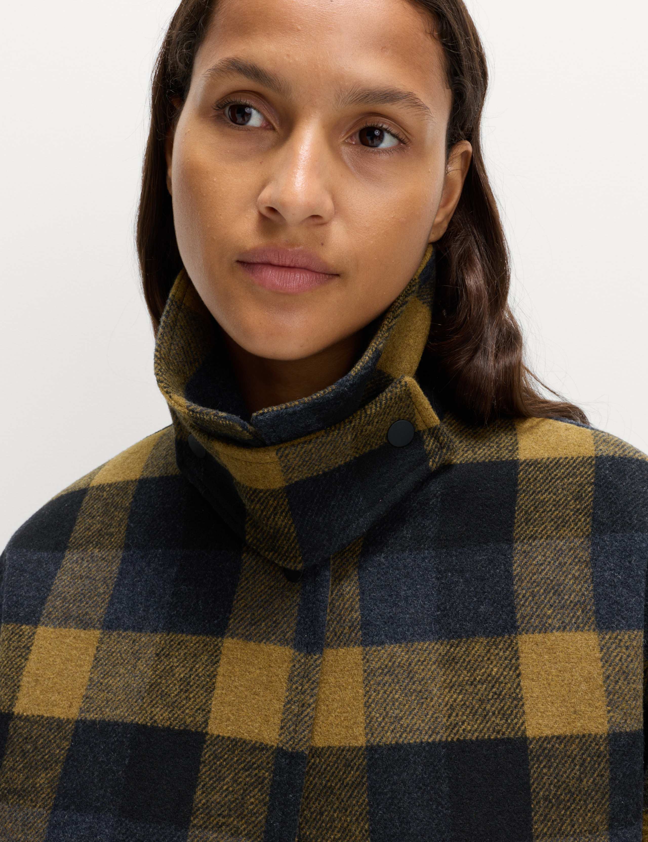 Checked Collared Bomber Jacket with Wool 4 of 7