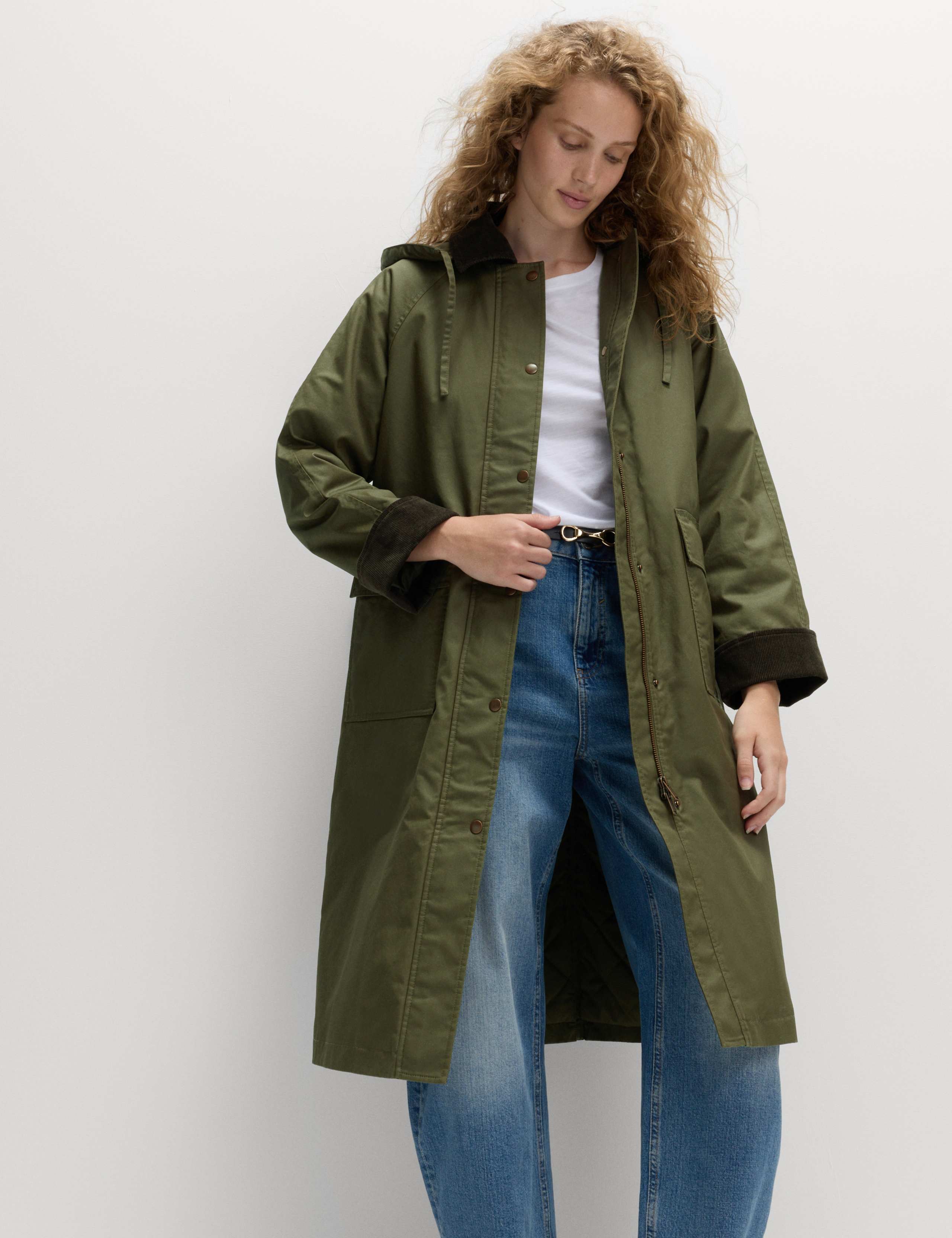 Pure Cotton Waxed Hooded Longline Car Coat 3 of 6