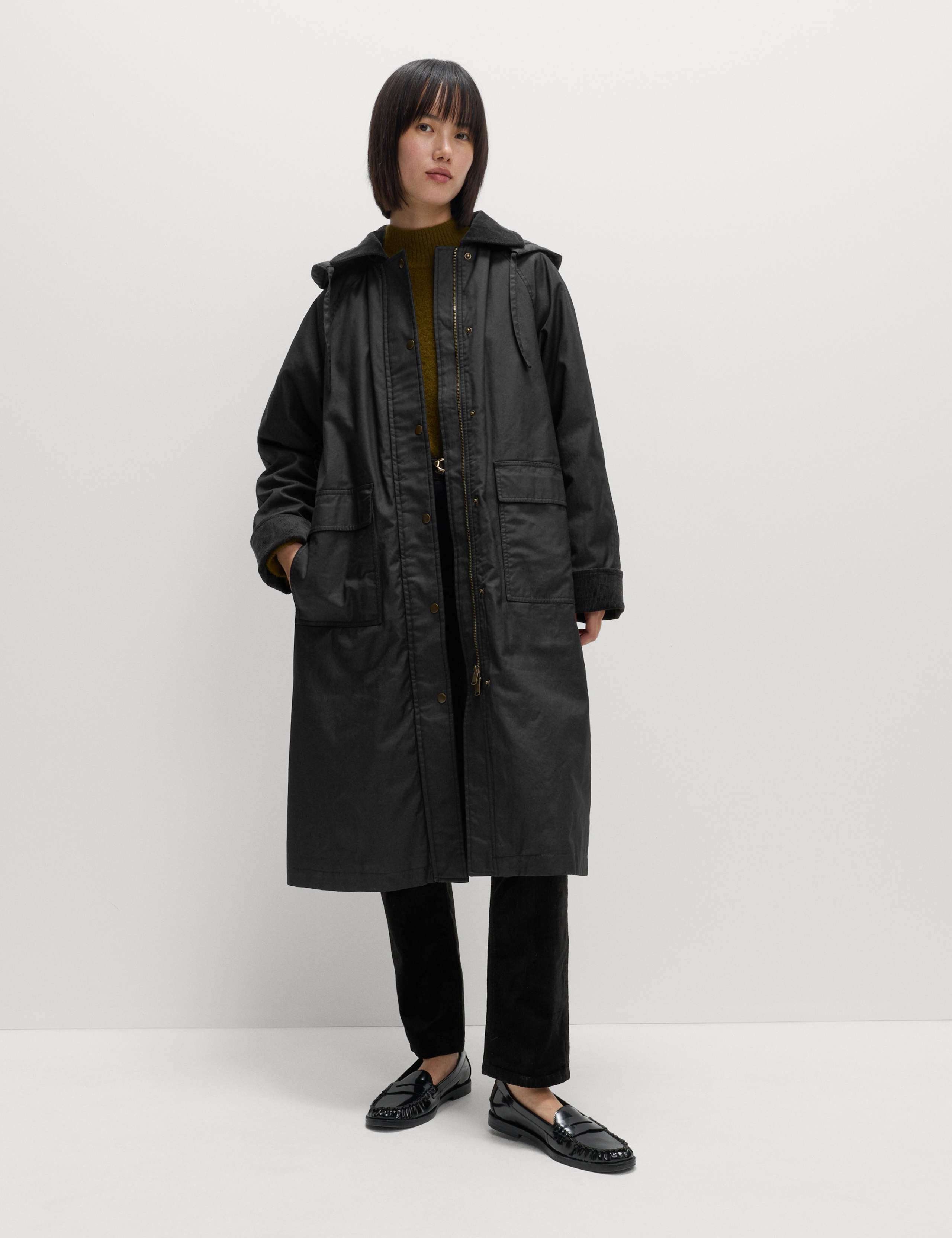 Pure Cotton Waxed Hooded Longline Car Coat 4 of 7
