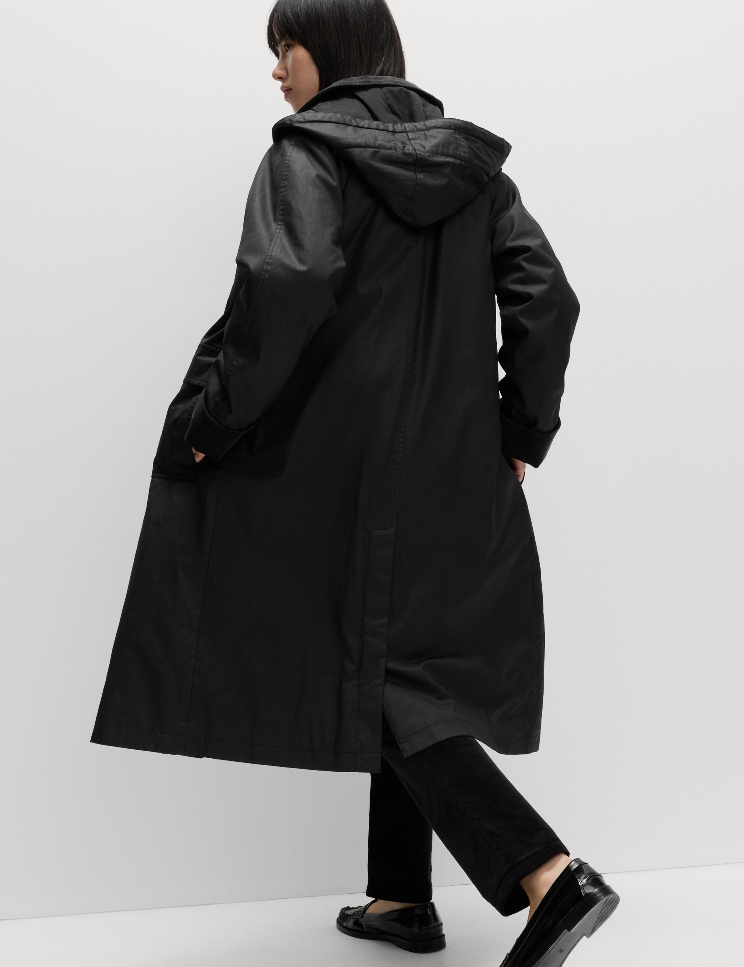 Pure Cotton Waxed Hooded Longline Car Coat 4 of 4