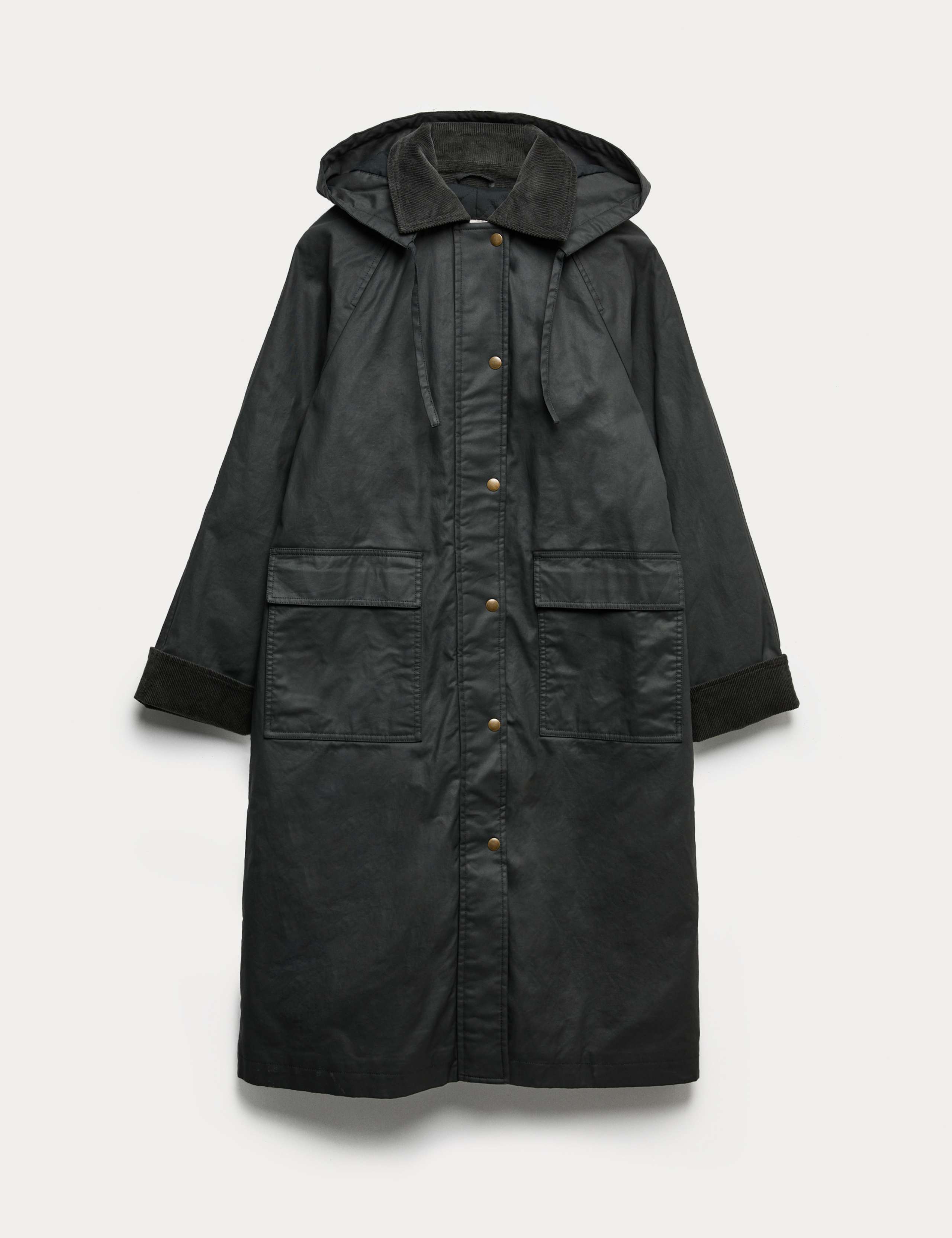 Pure Cotton Waxed Hooded Longline Car Coat 2 of 4