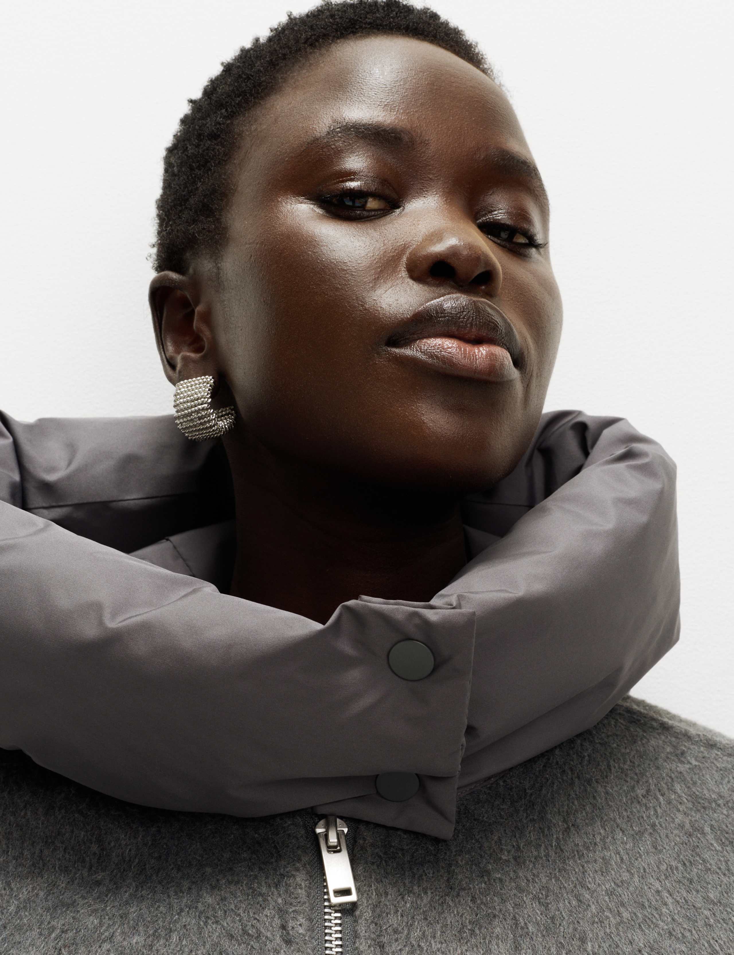 Wool Blend Textured Padded Hood Jacket 7 of 7