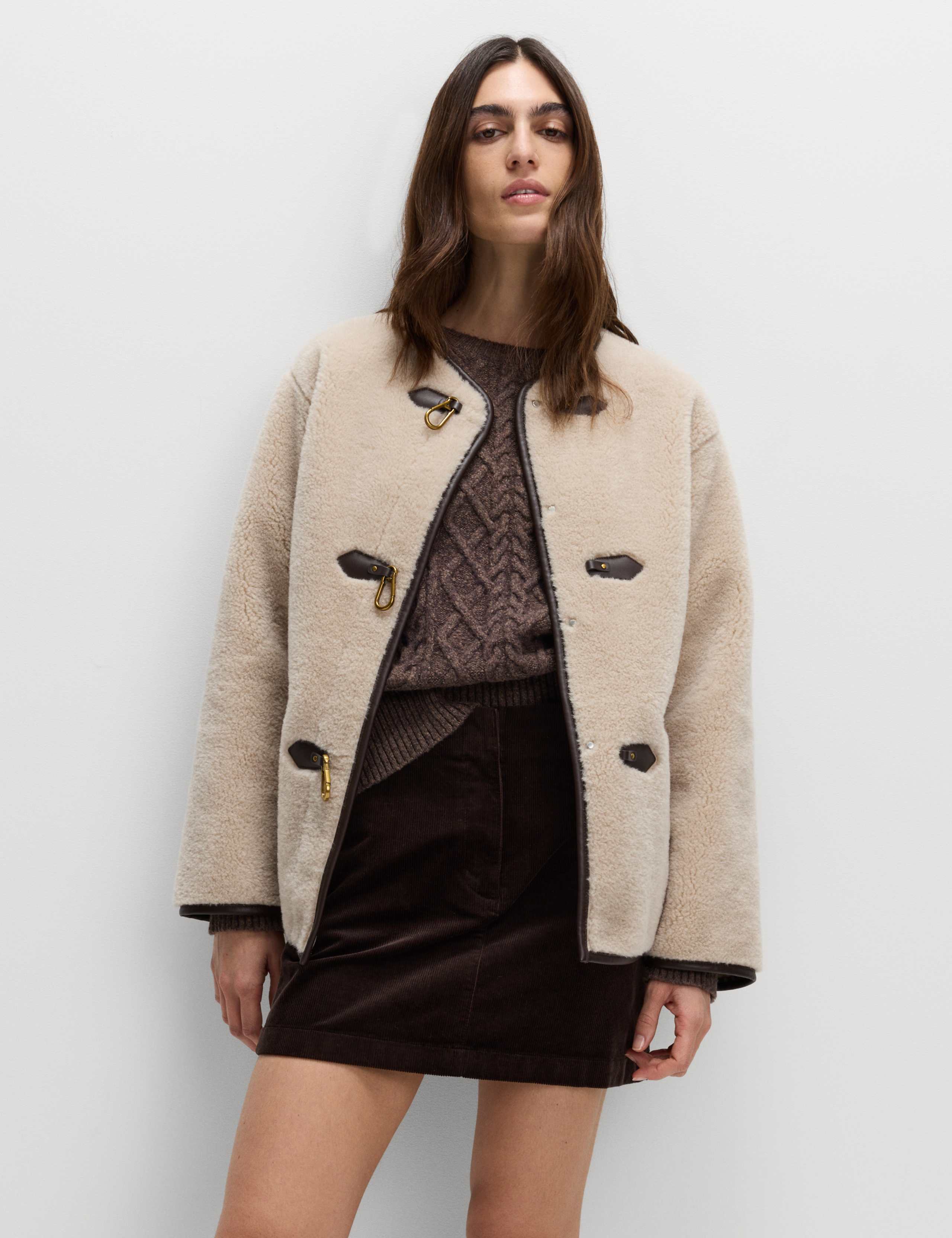 Faux Fur Buckle Trim Coat 6 of 7