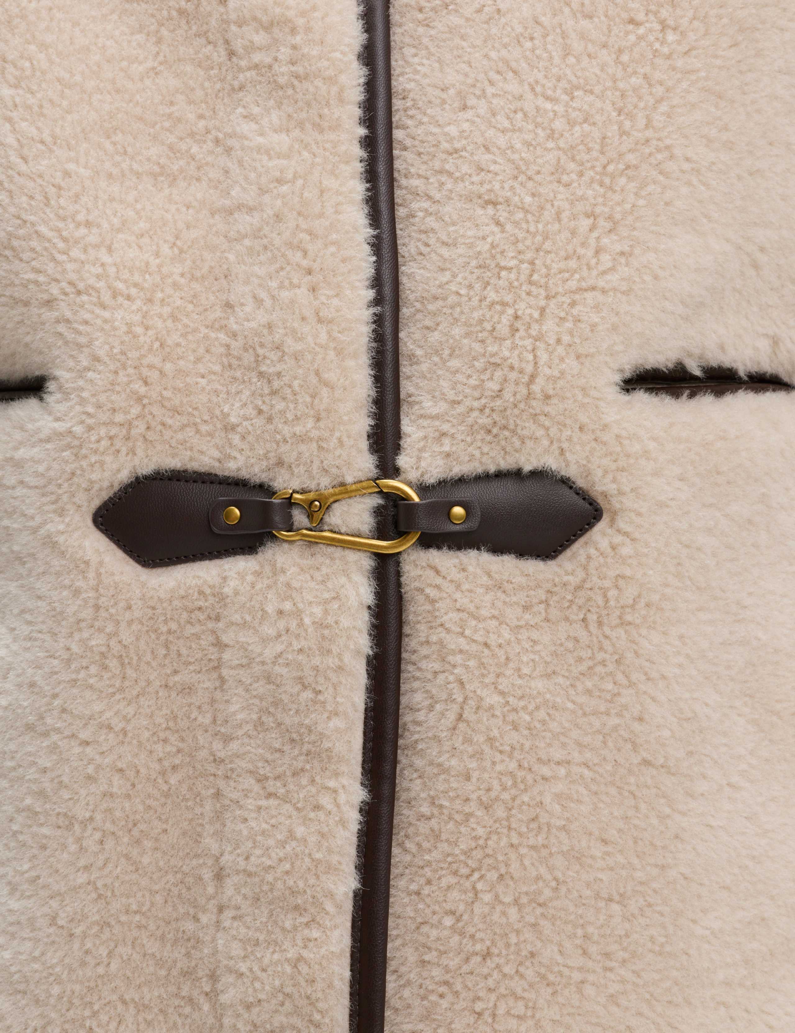 Faux Fur Buckle Trim Coat 6 of 6