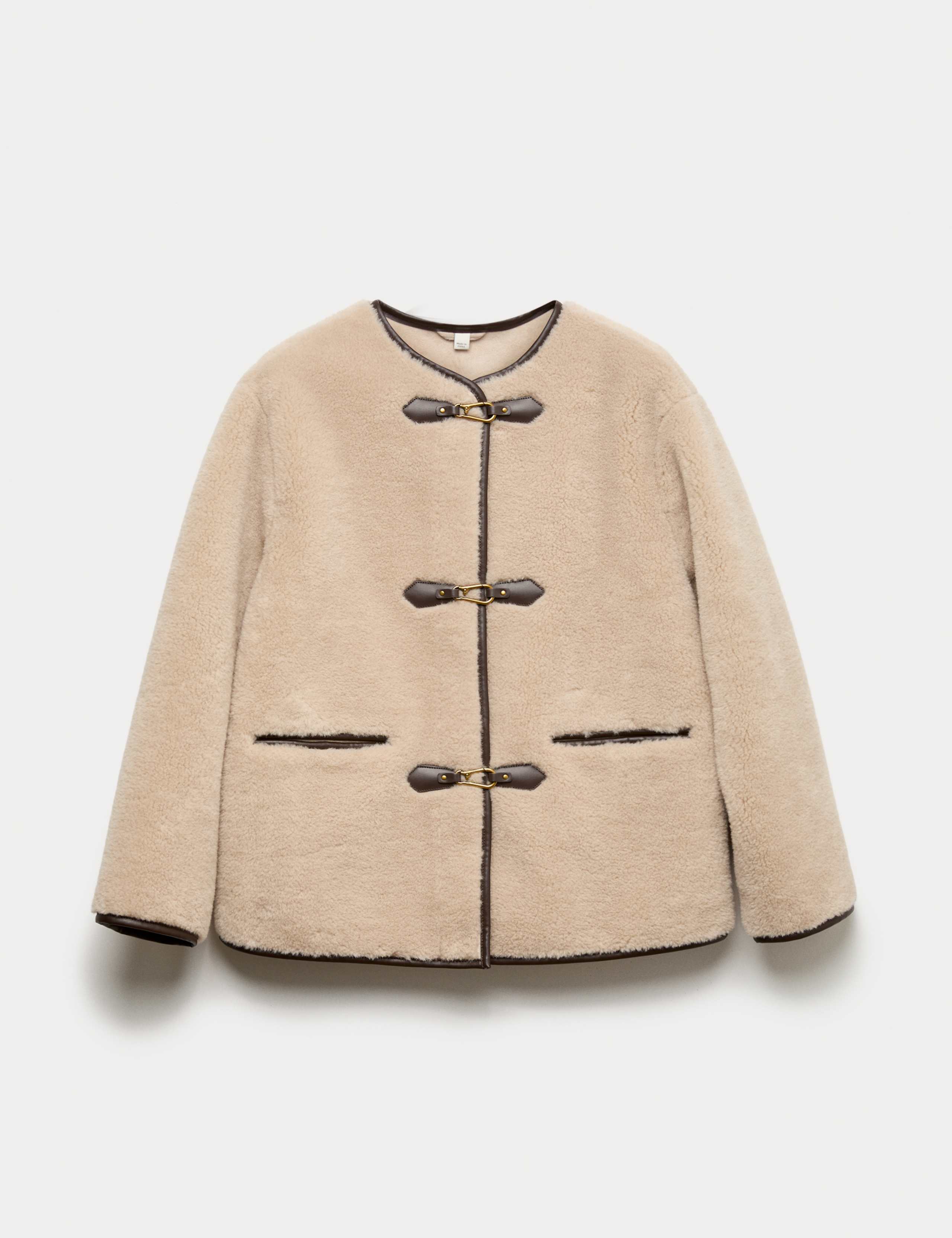 Faux Fur Buckle Trim Coat 2 of 6