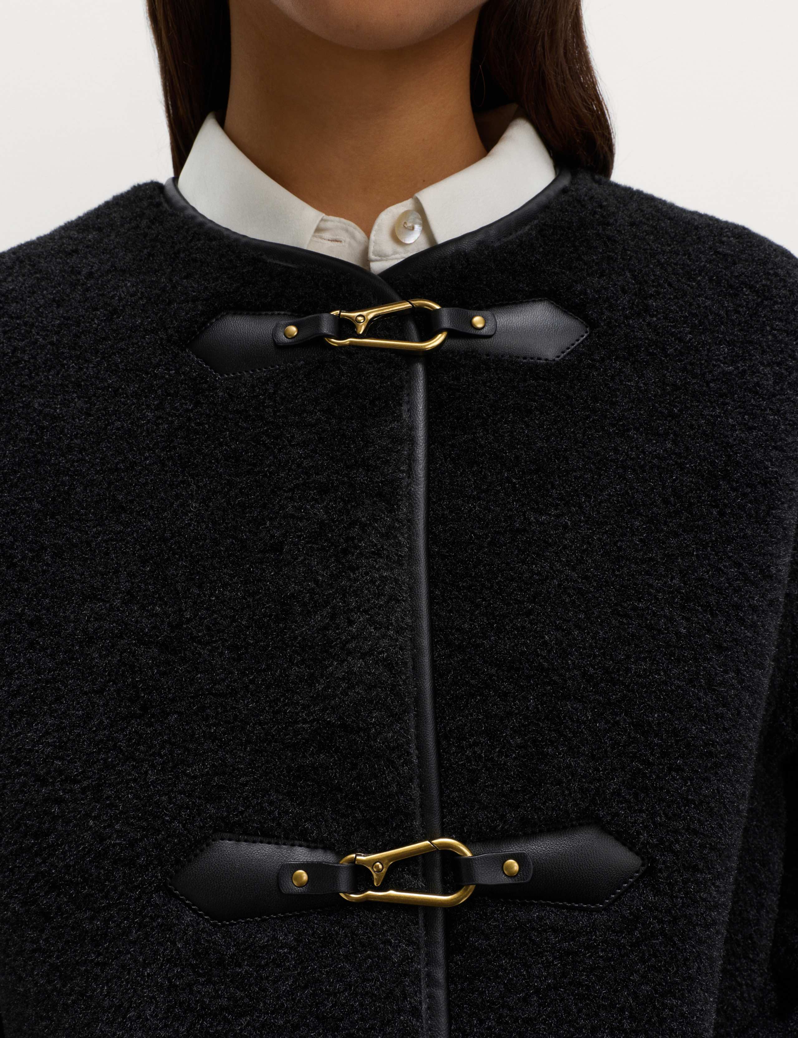 Faux Fur Buckle Trim Coat 3 of 6