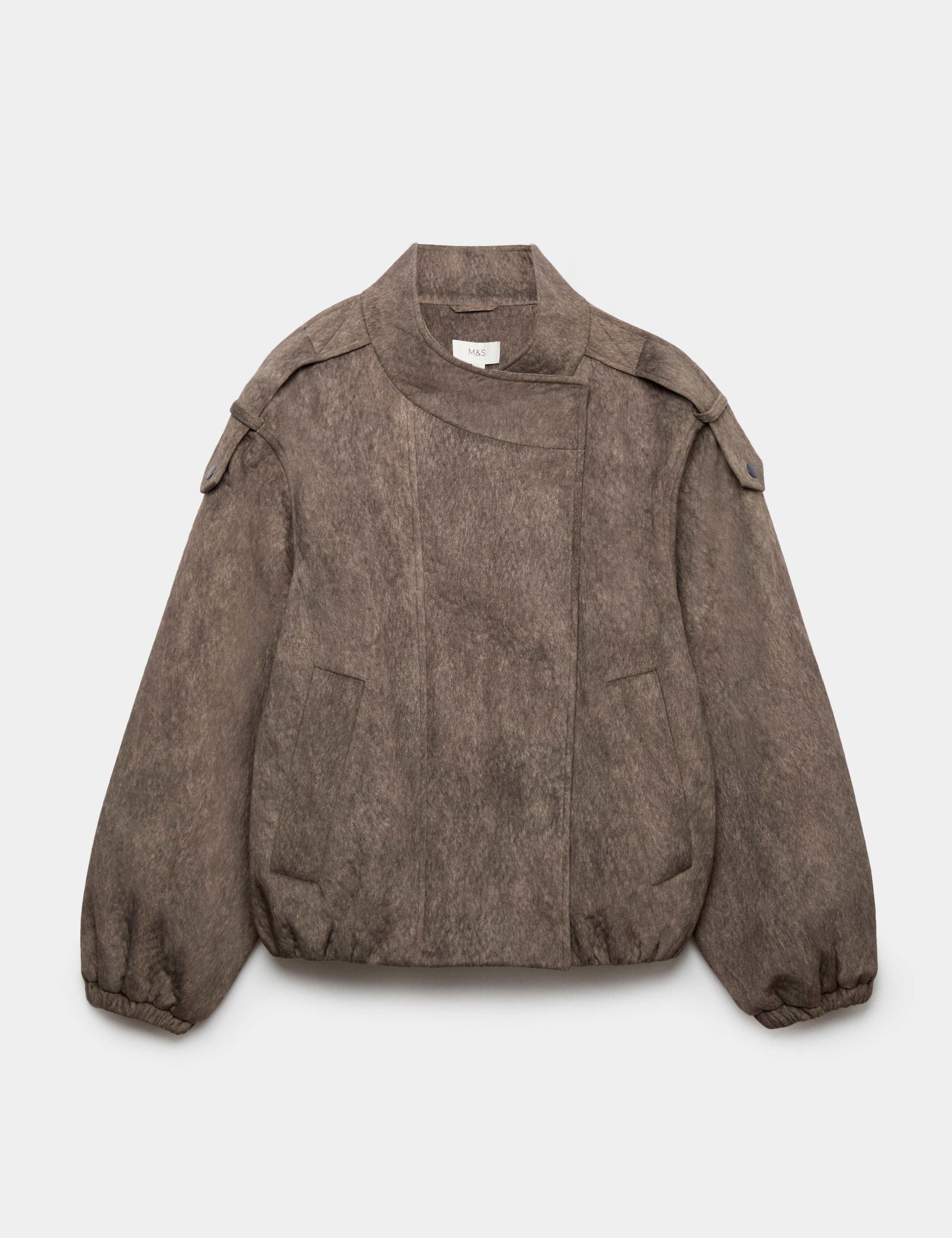 Textured Funnel Neck Bomber Jacket 2 of 7