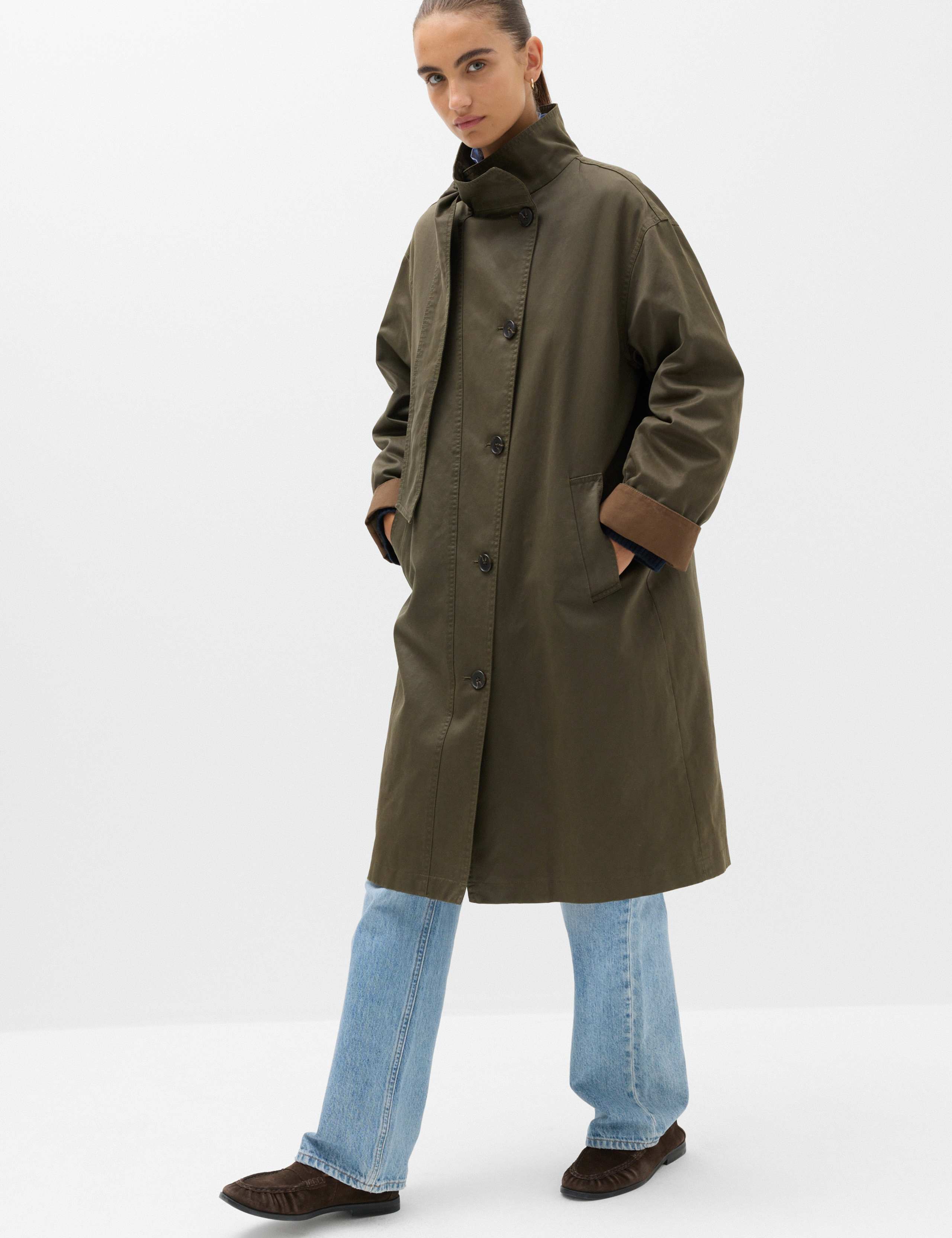 Cotton Rich Waxed Tie Neck Car Coat 1 of 6