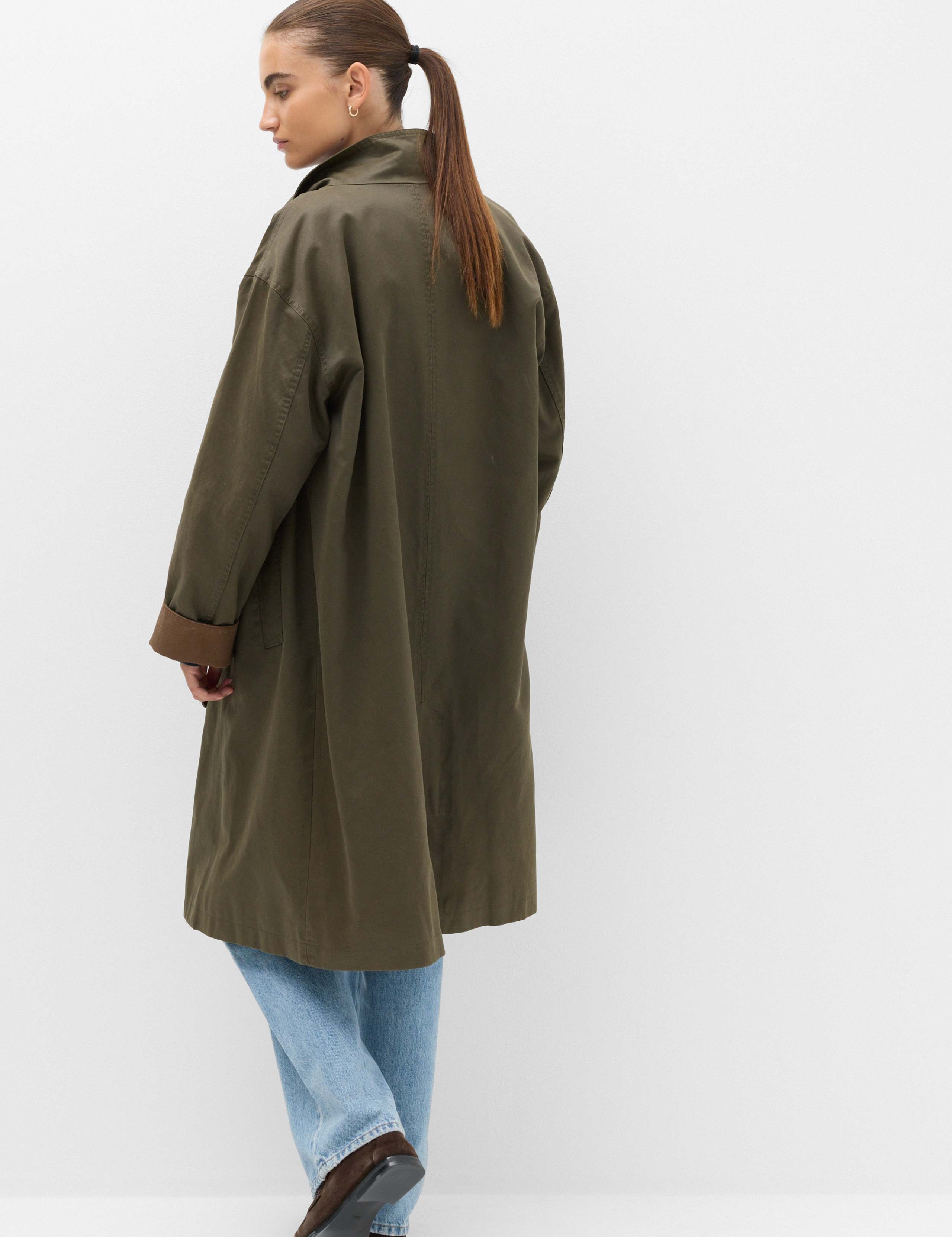 Cotton Rich Waxed Tie Neck Car Coat 4 of 6