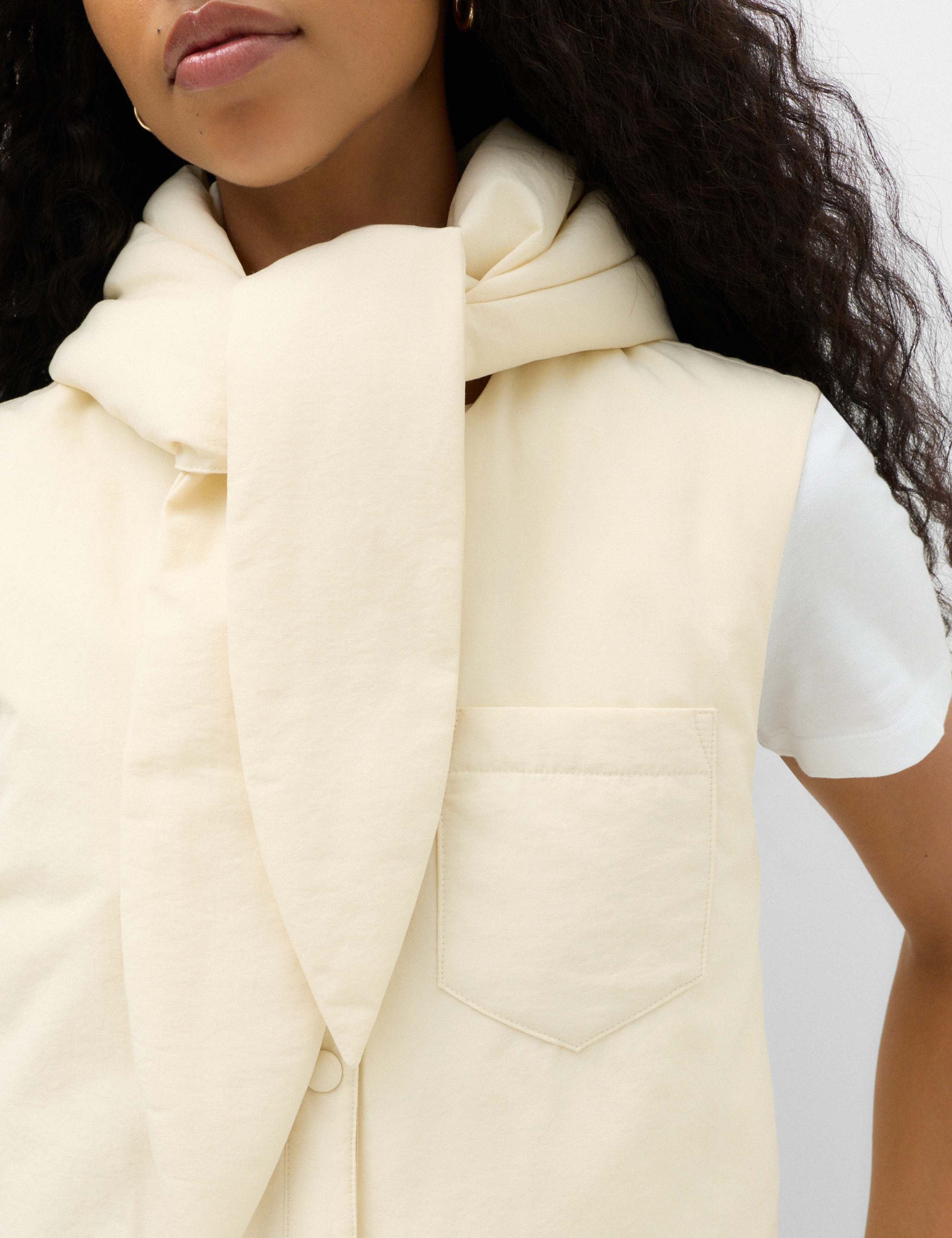 Padded Tie Neck Hooded Gilet 6 of 7