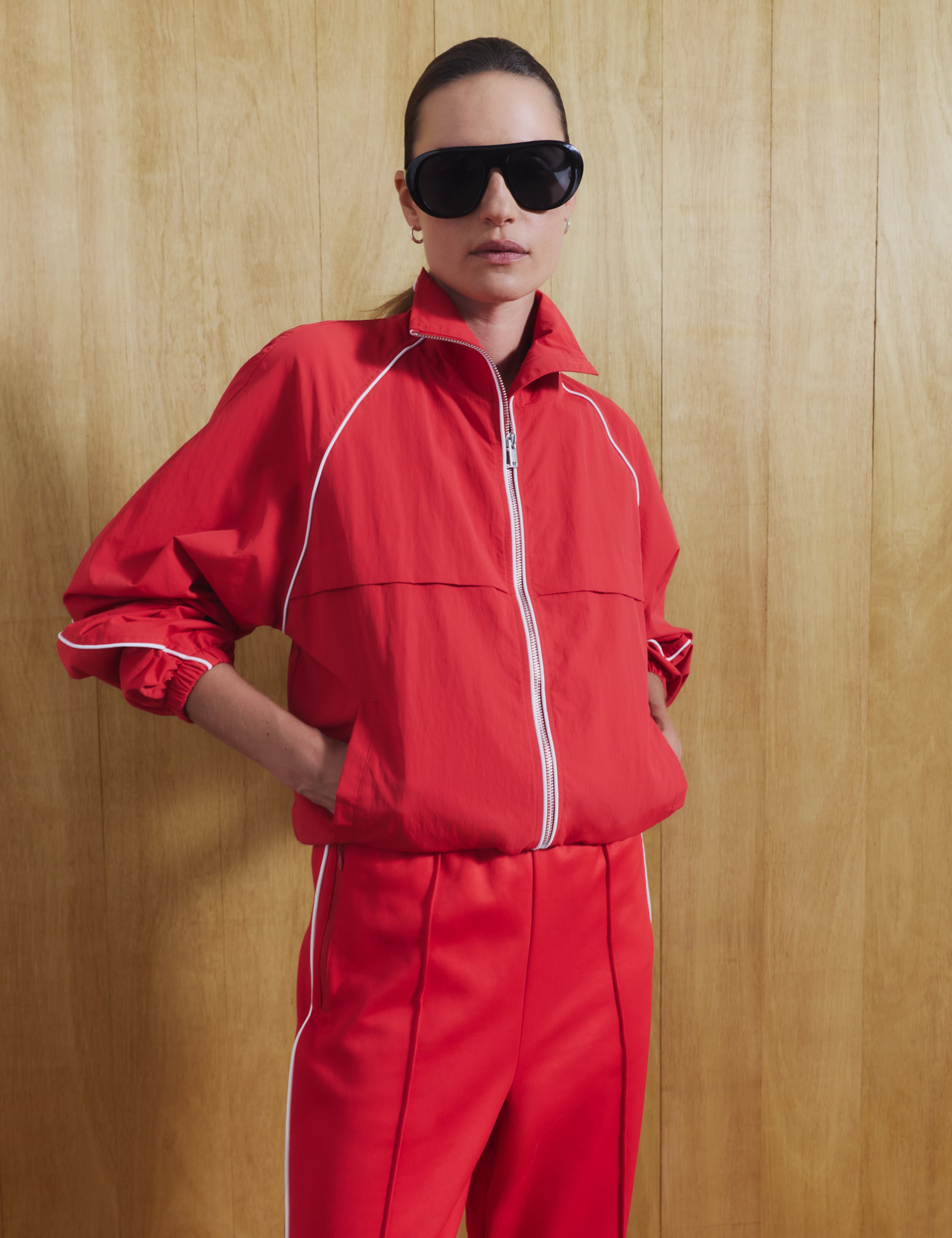 Contrast Piped Funnel Neck Windbreaker Jacket 5 of 7