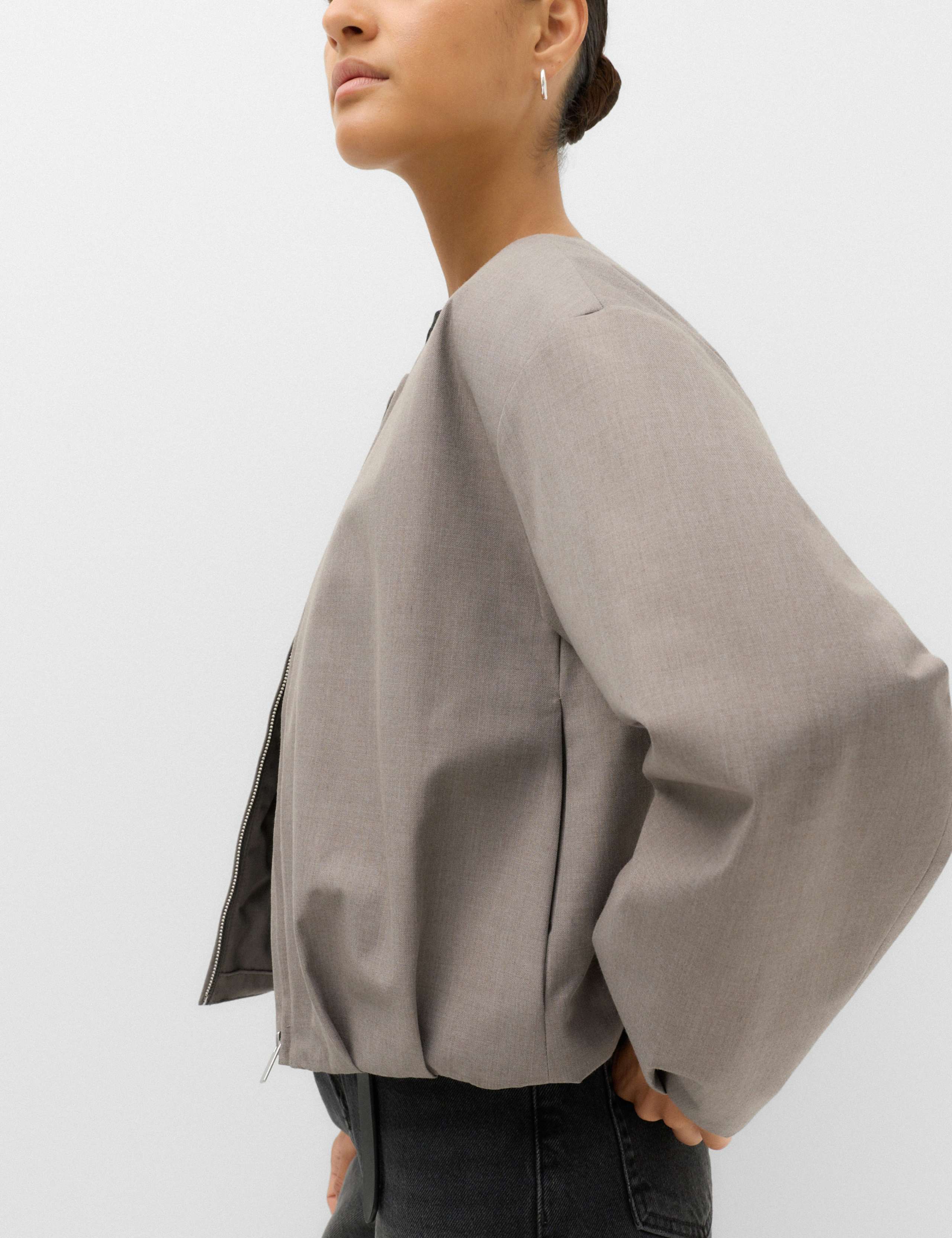 Collarless Bubble Hem Jacket 5 of 6
