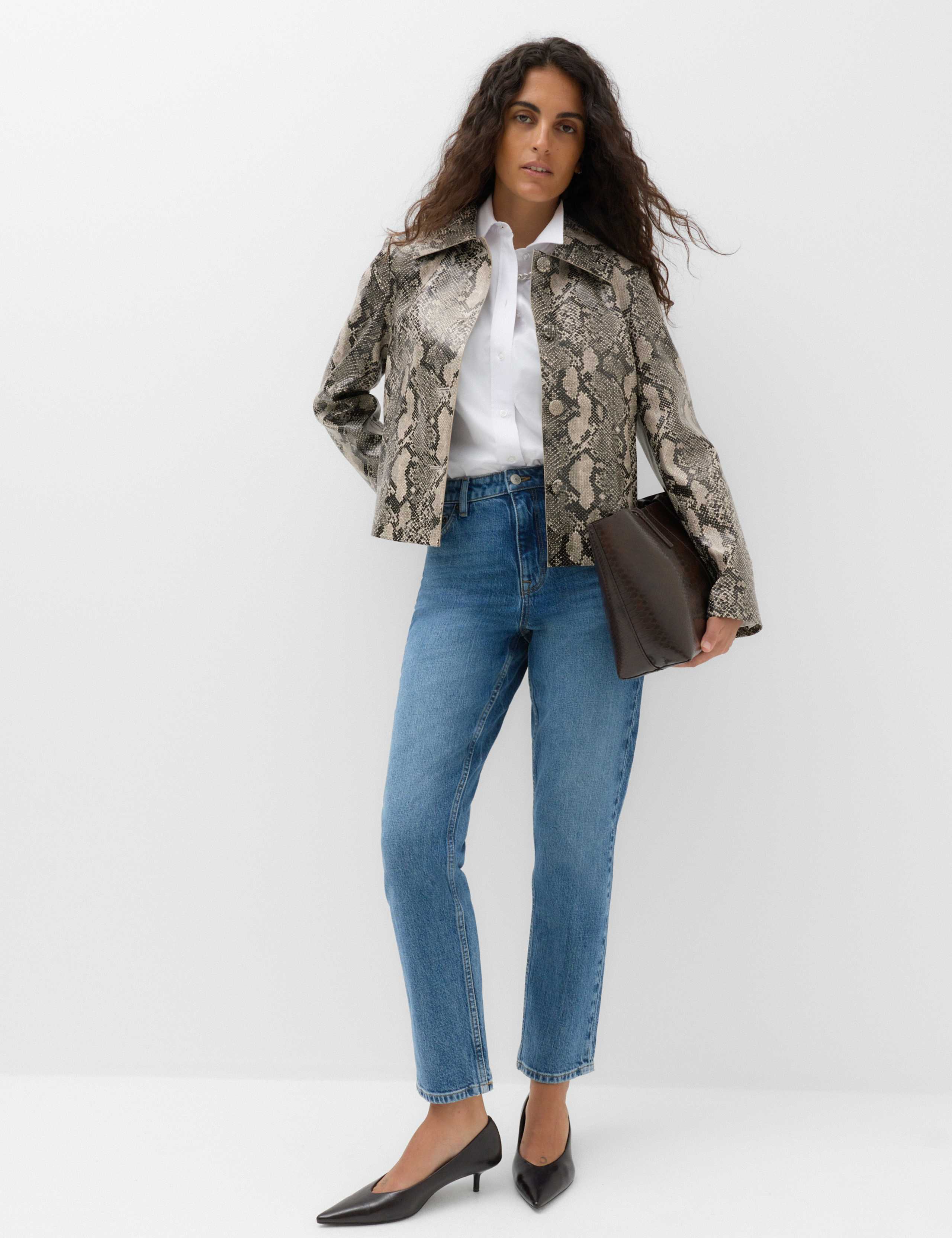Snakeskin Print Clean Edge Short Jacket 4 of 6