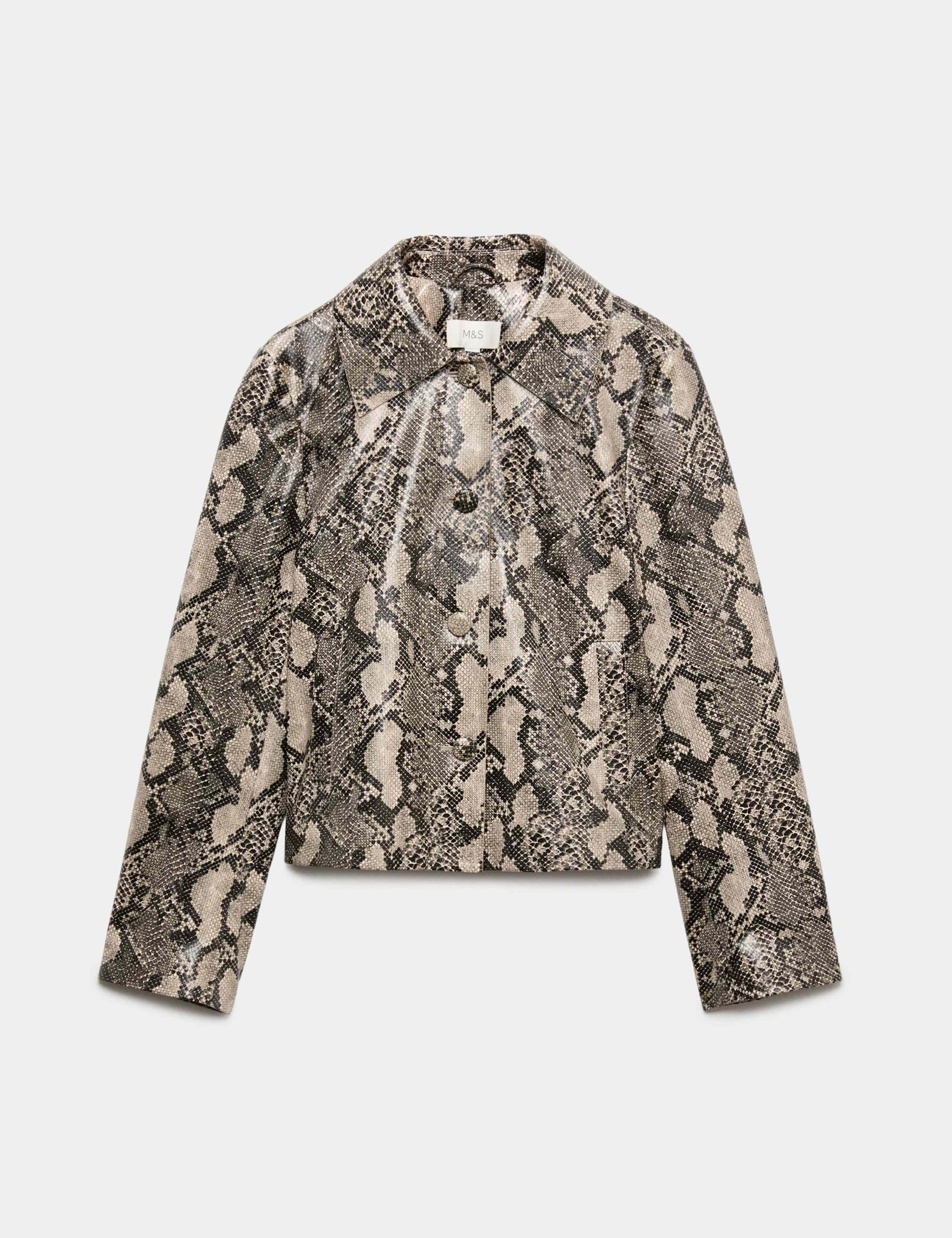 Snakeskin Print Clean Edge Short Jacket 2 of 6