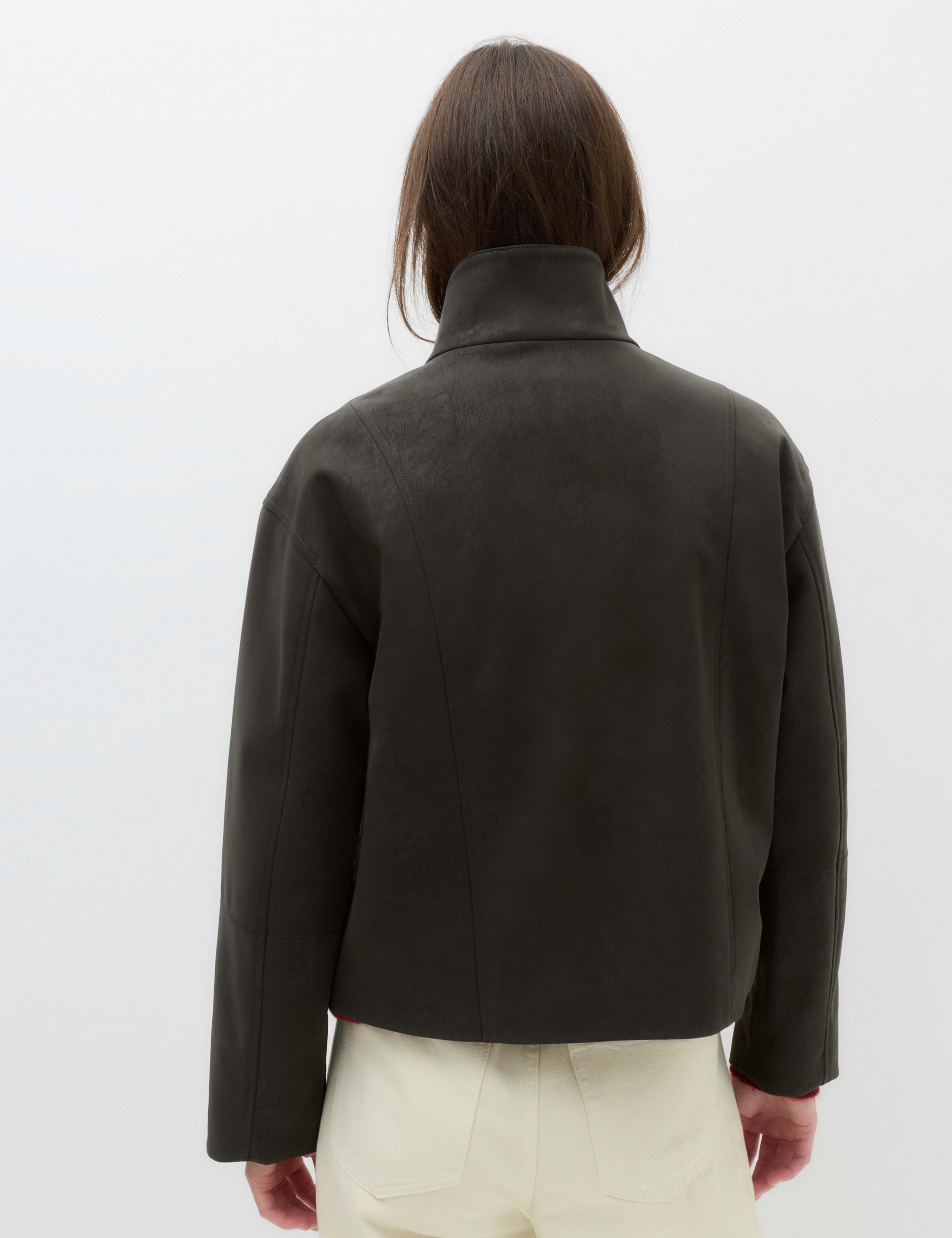 Suedette Funnel Neck Zip Through Jacket 4 of 6