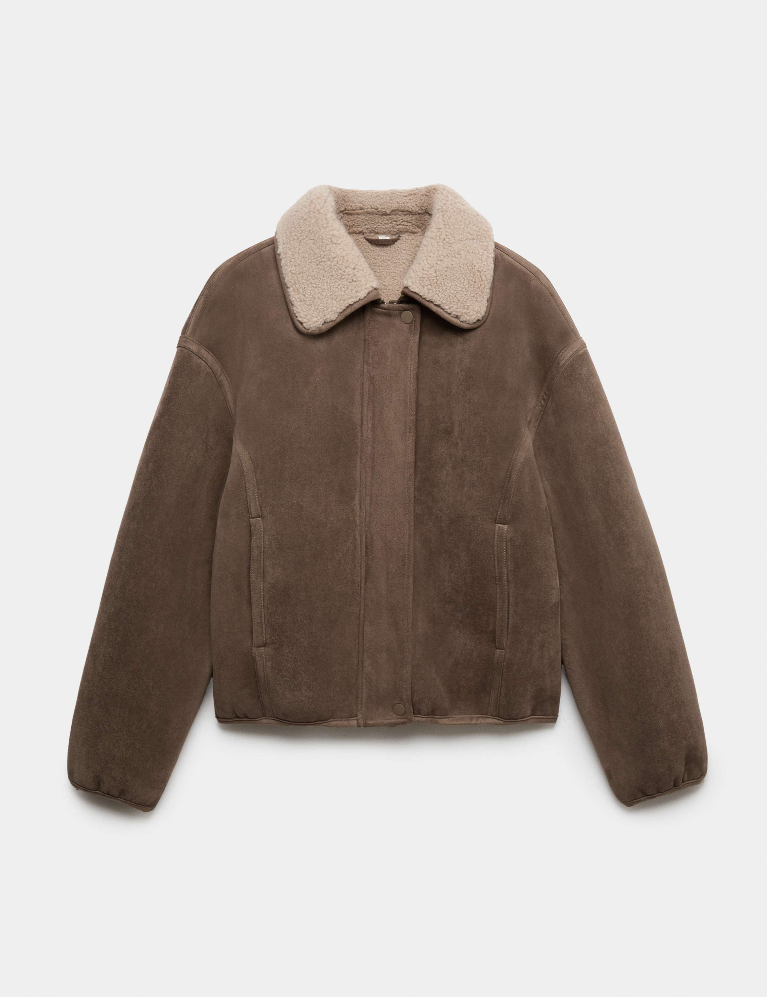 Faux Shearling Zip Up Bomber Jacket 2 of 7