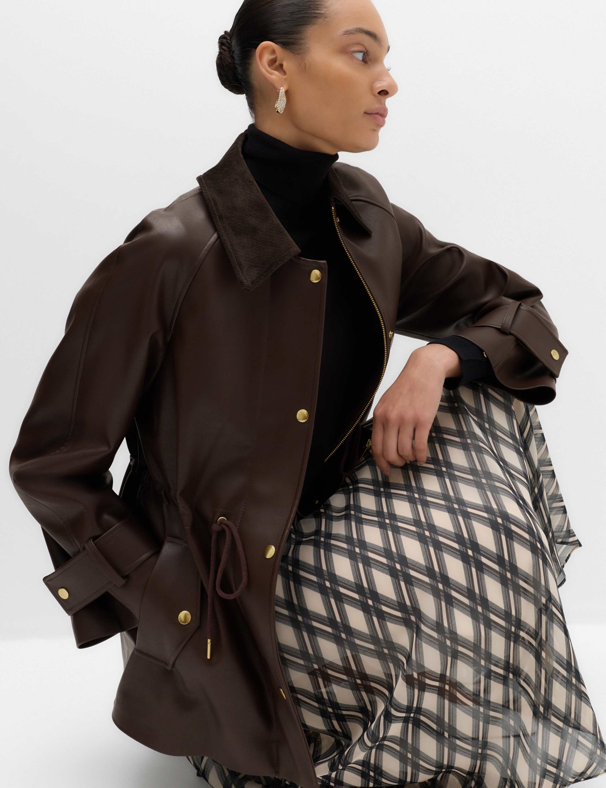Faux Leather Collared Jacket 5 of 7