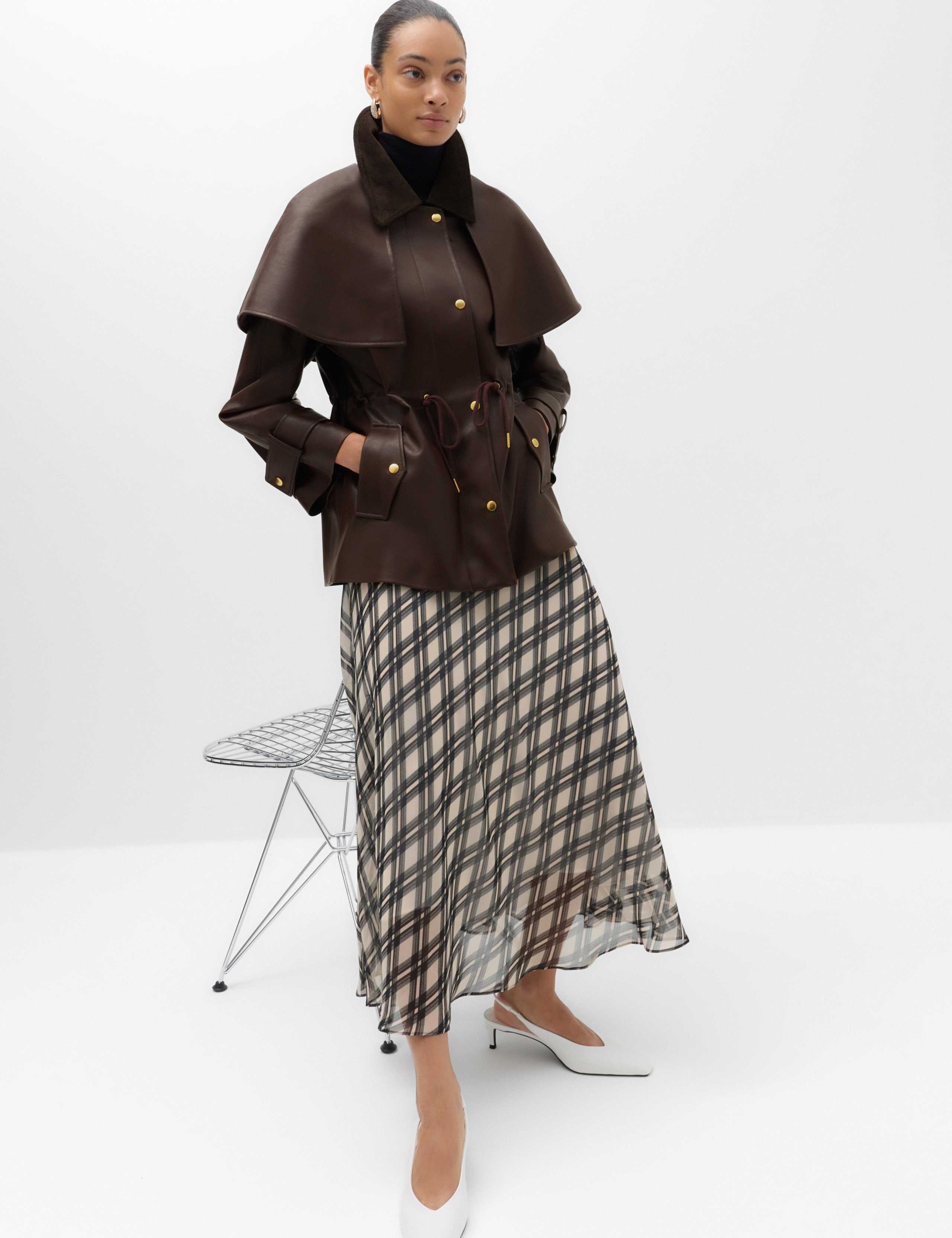 Faux Leather Collared Jacket 7 of 7
