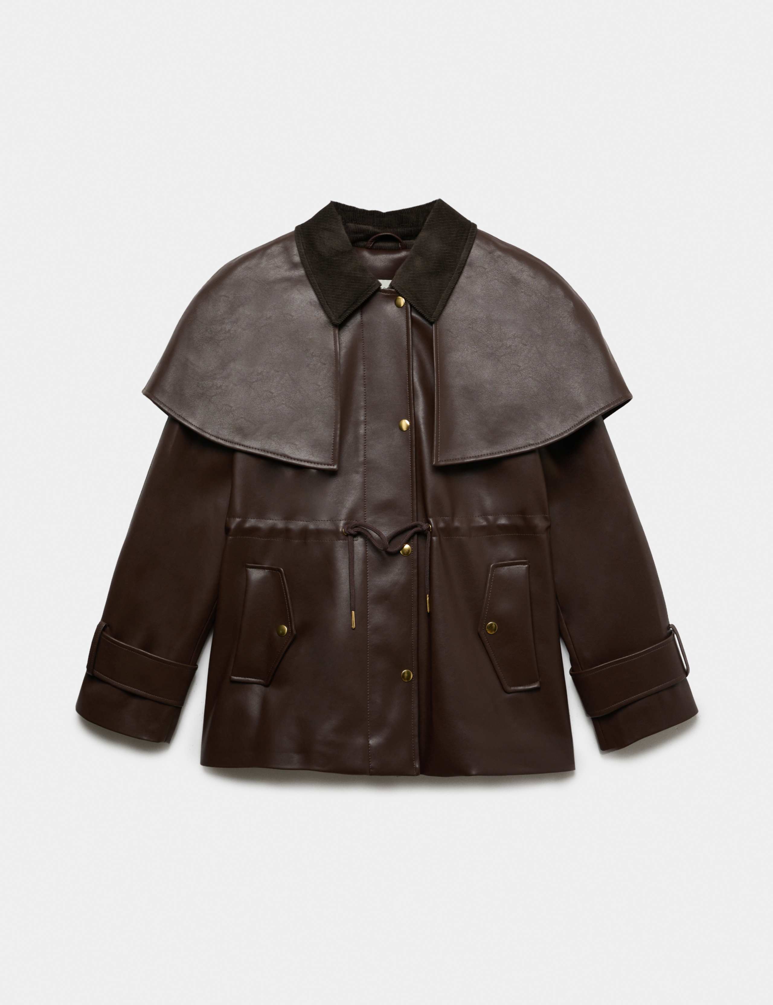 Faux Leather Collared Jacket 2 of 7