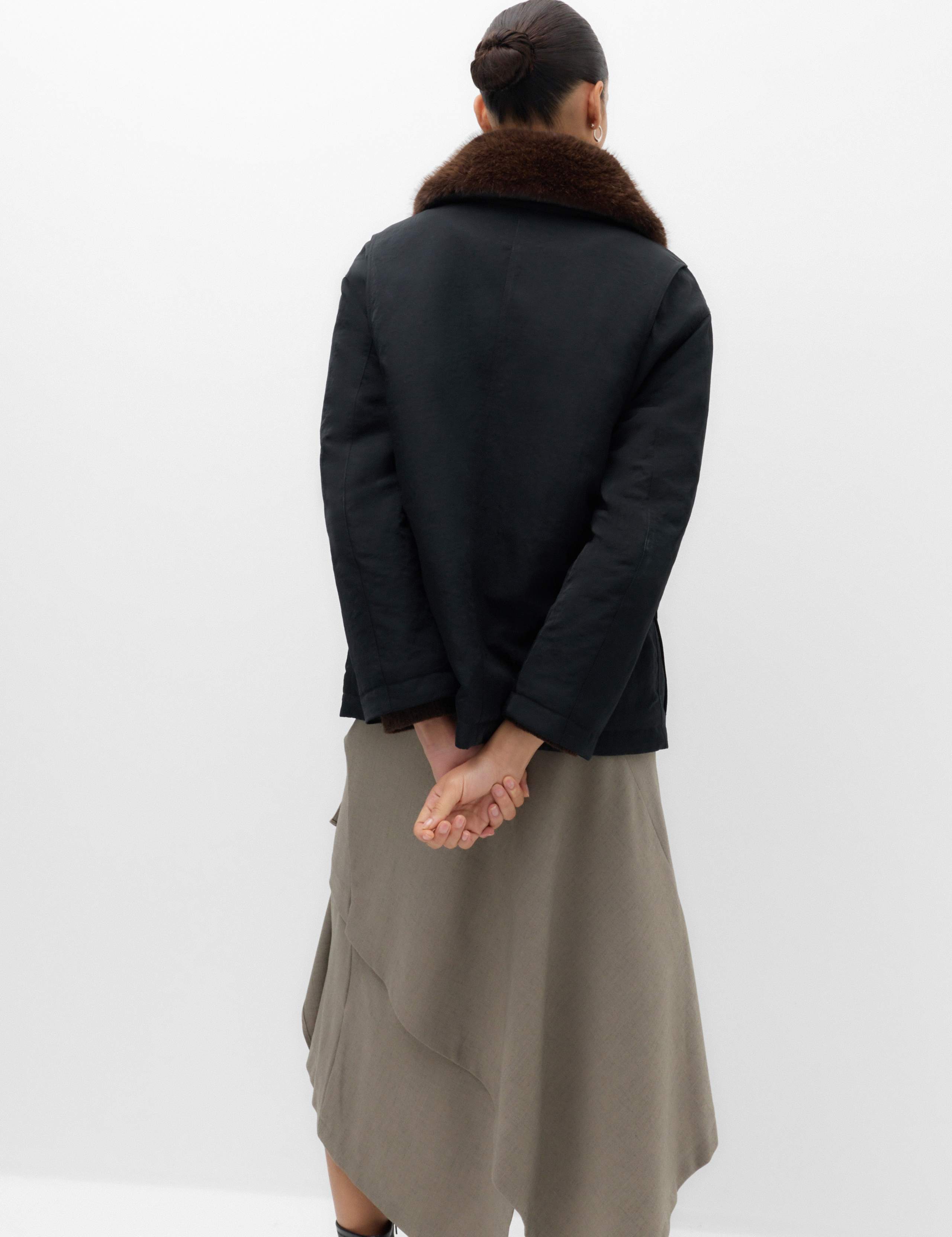 Faux Fur Trim Collared Jacket 4 of 6