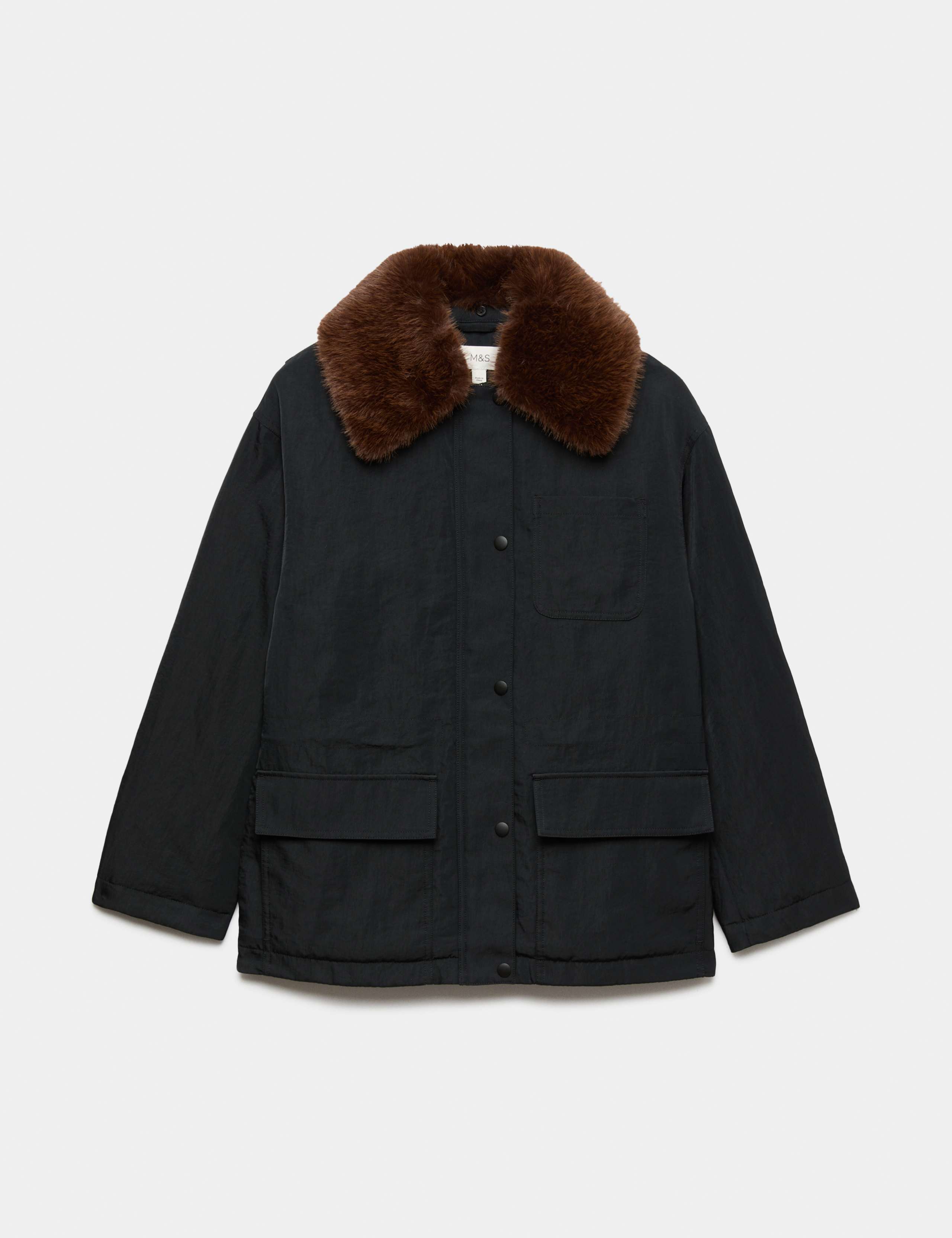 Faux Fur Trim Collared Jacket 2 of 6