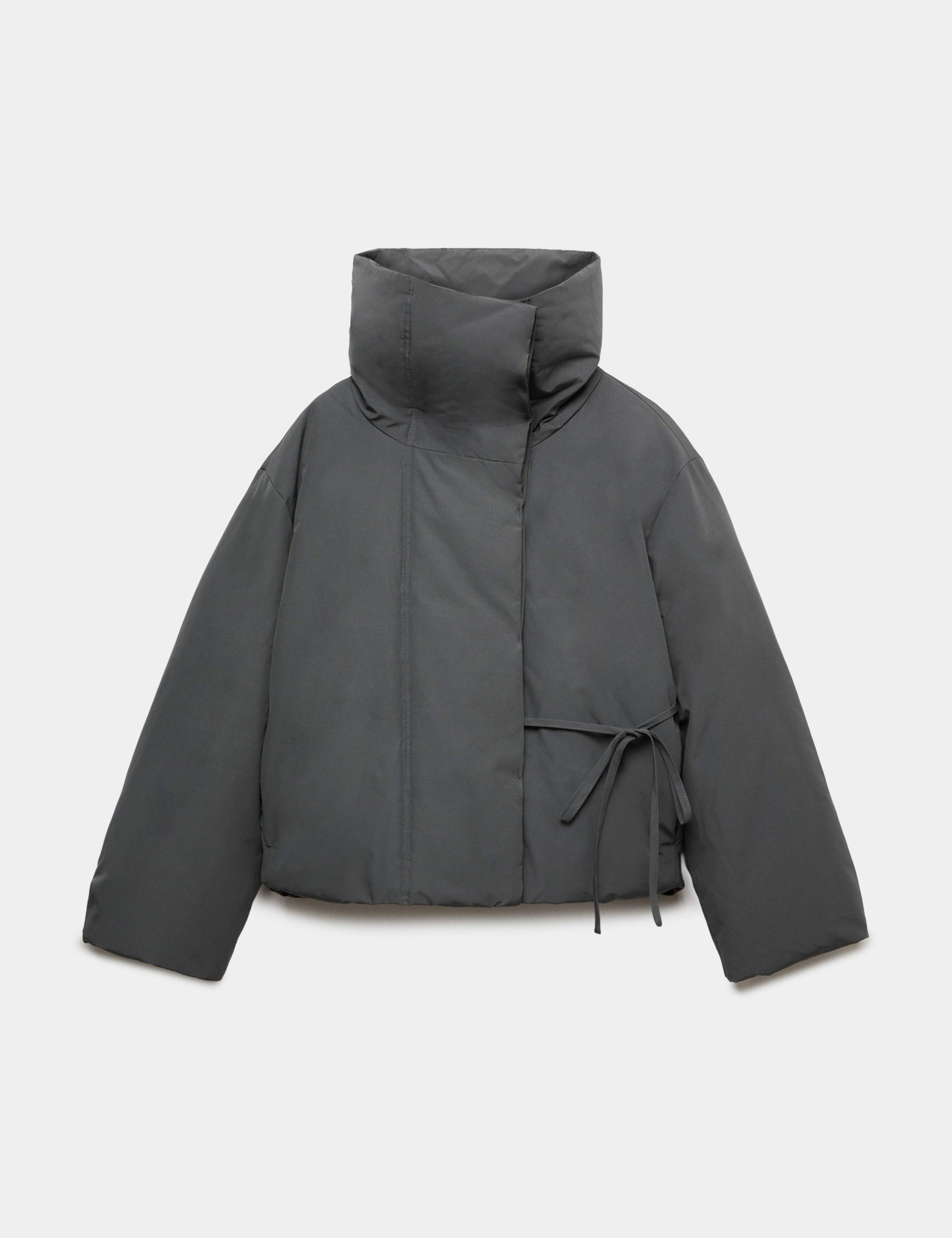 Feather & Down Funnel Neck Short Puffer Jacket 2 of 7