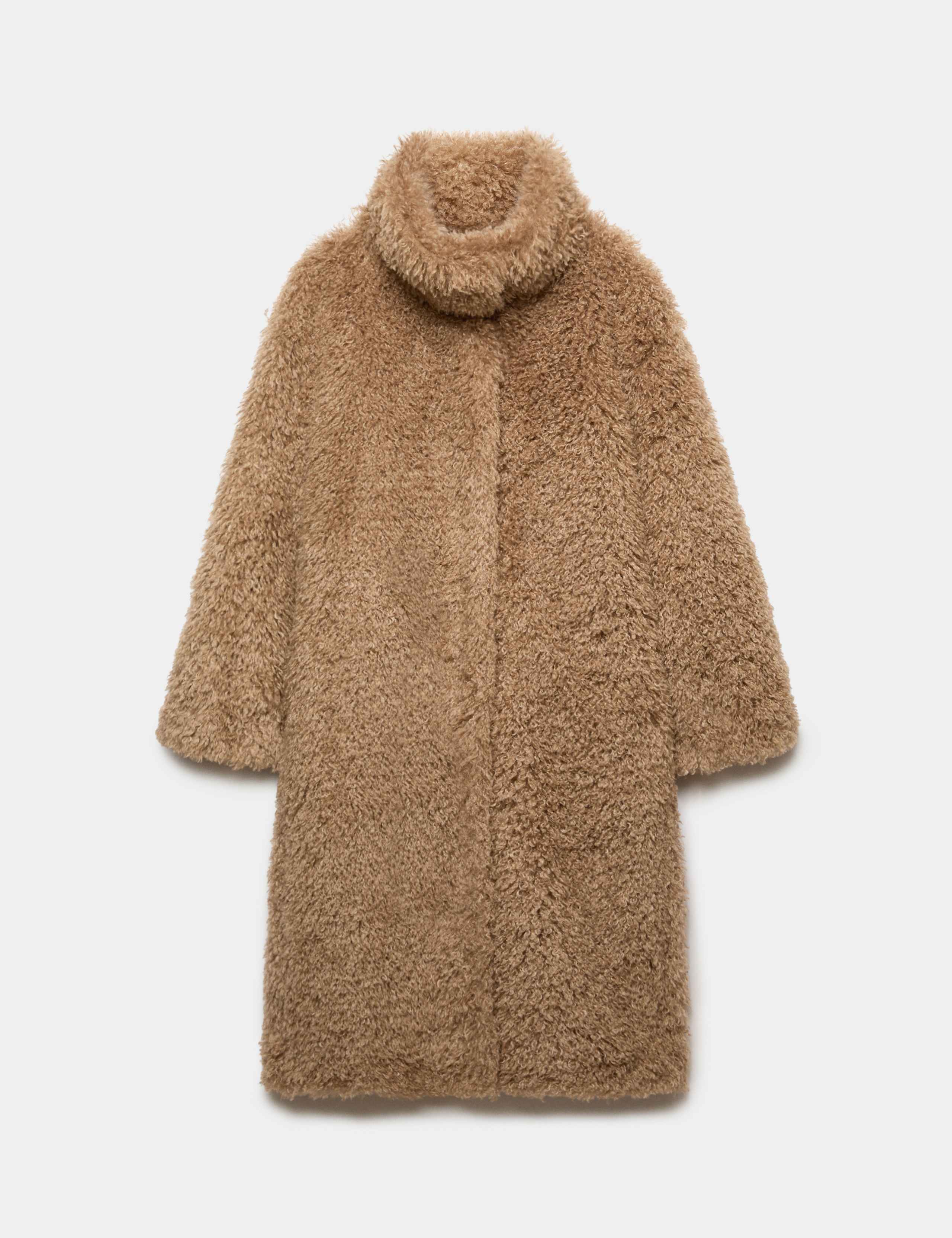 Mongolian Faux Fur Shearling Longline Coat 2 of 7