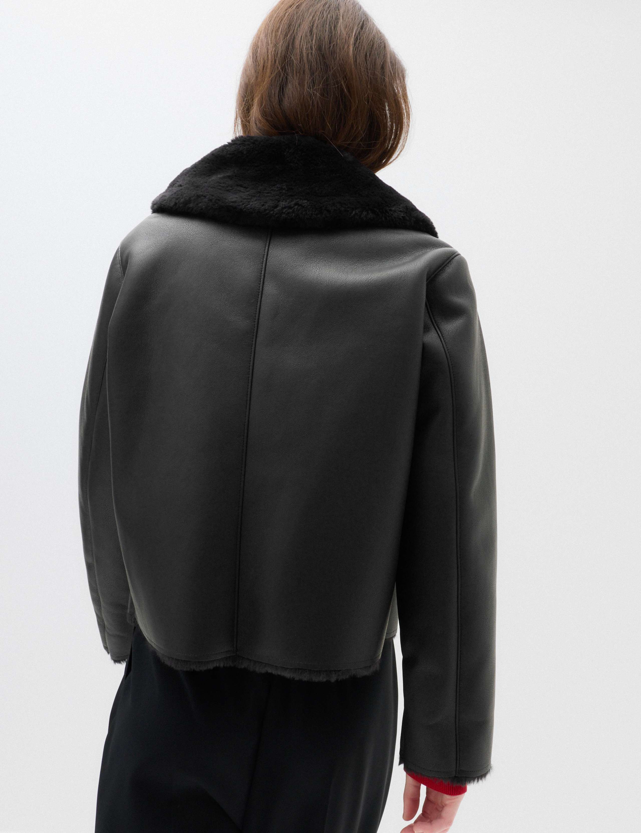 Faux Shearling Aviator Jacket 4 of 7