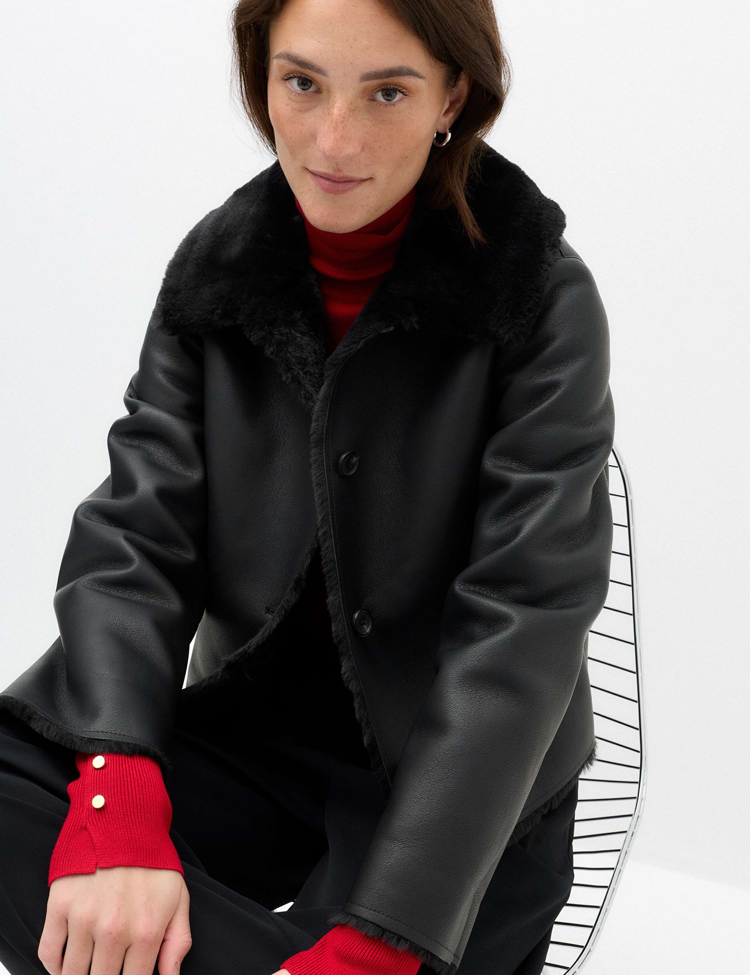 Faux Shearling Aviator Jacket 7 of 7