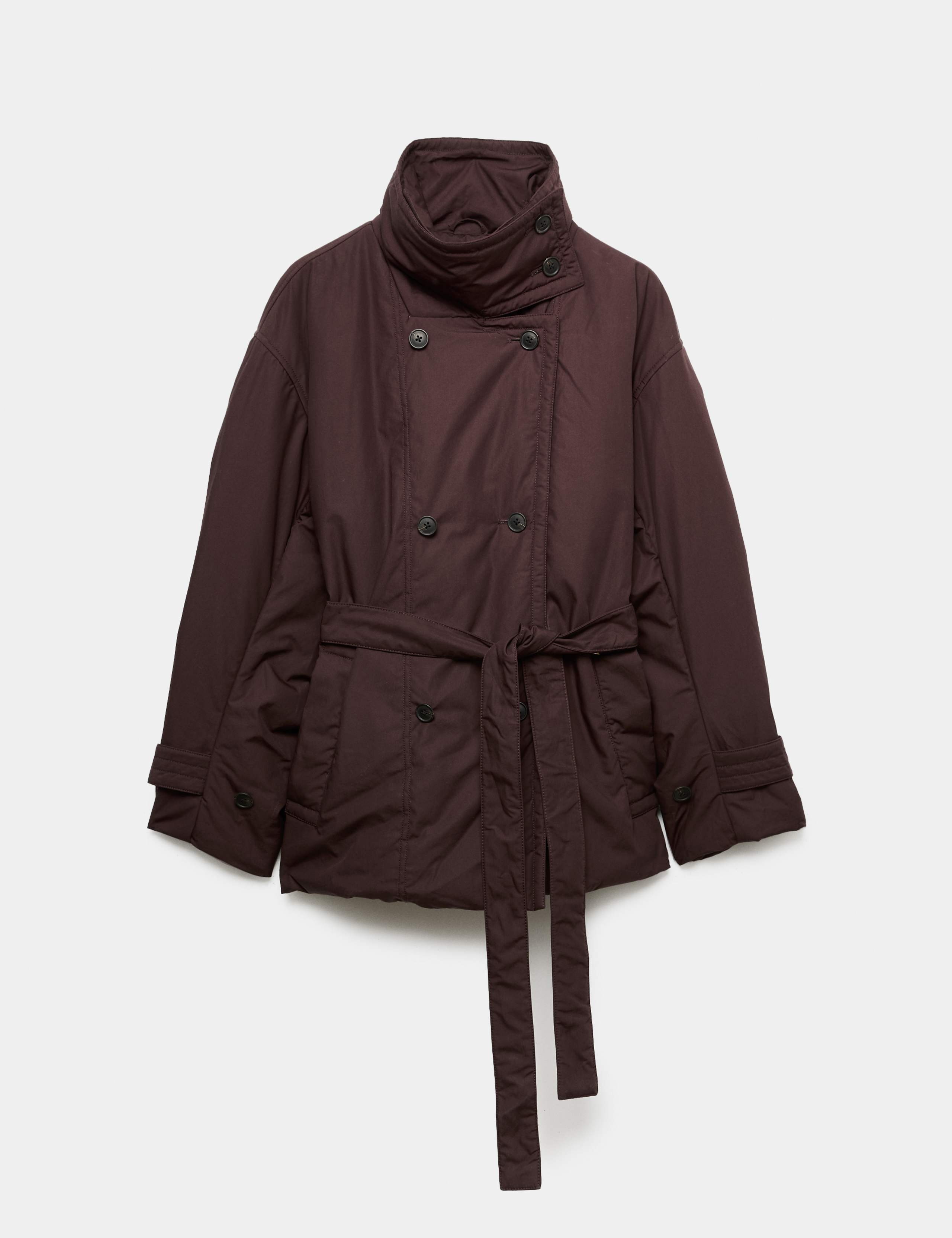 Pure Cotton Thermowarmth Belted Funnel Neck Coat 2 of 7