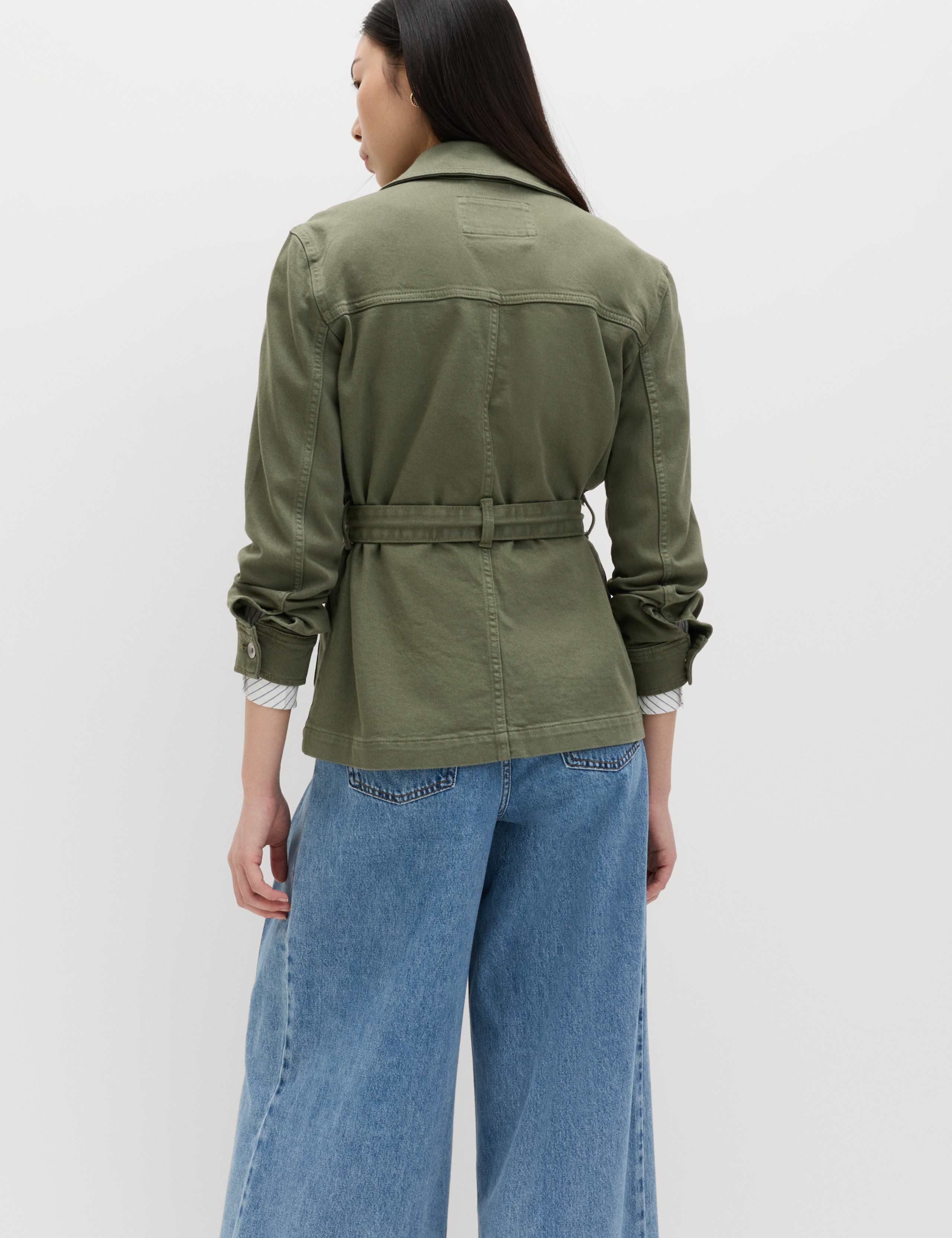 Denim Belted Collared Utility Shacket 5 of 7