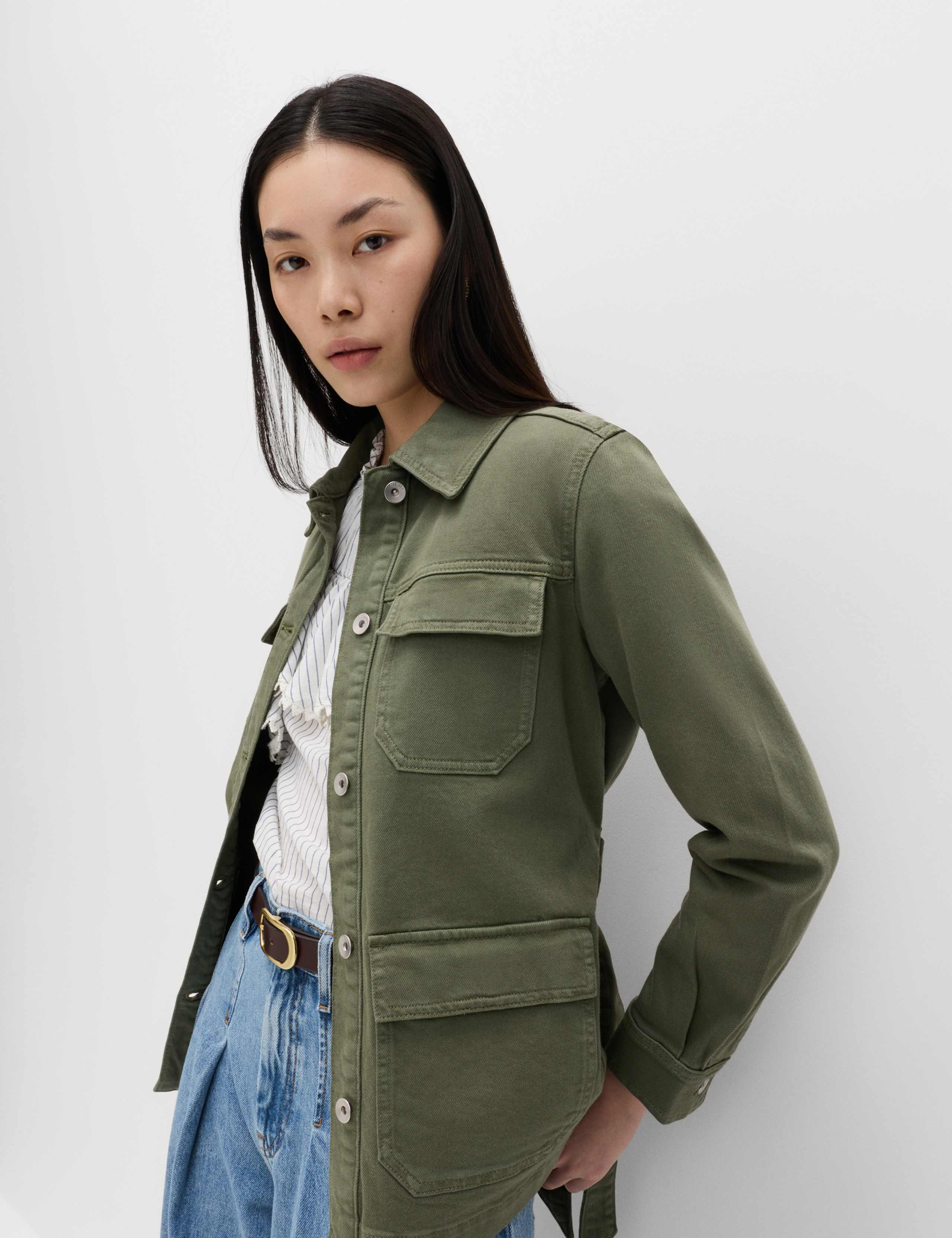 Denim Belted Collared Utility Shacket 6 of 7