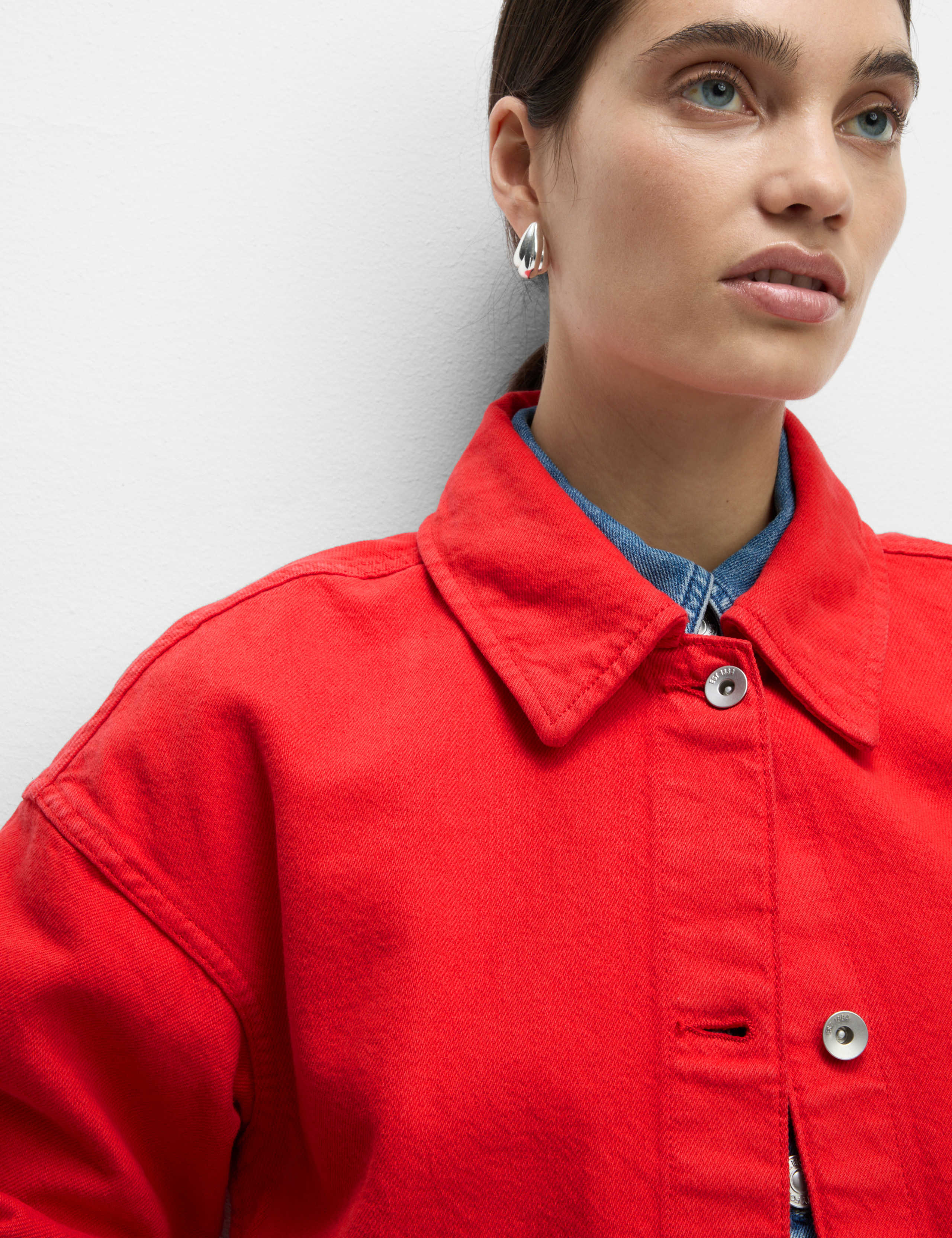 Pure Cotton Cropped Denim Shacket 4 of 7
