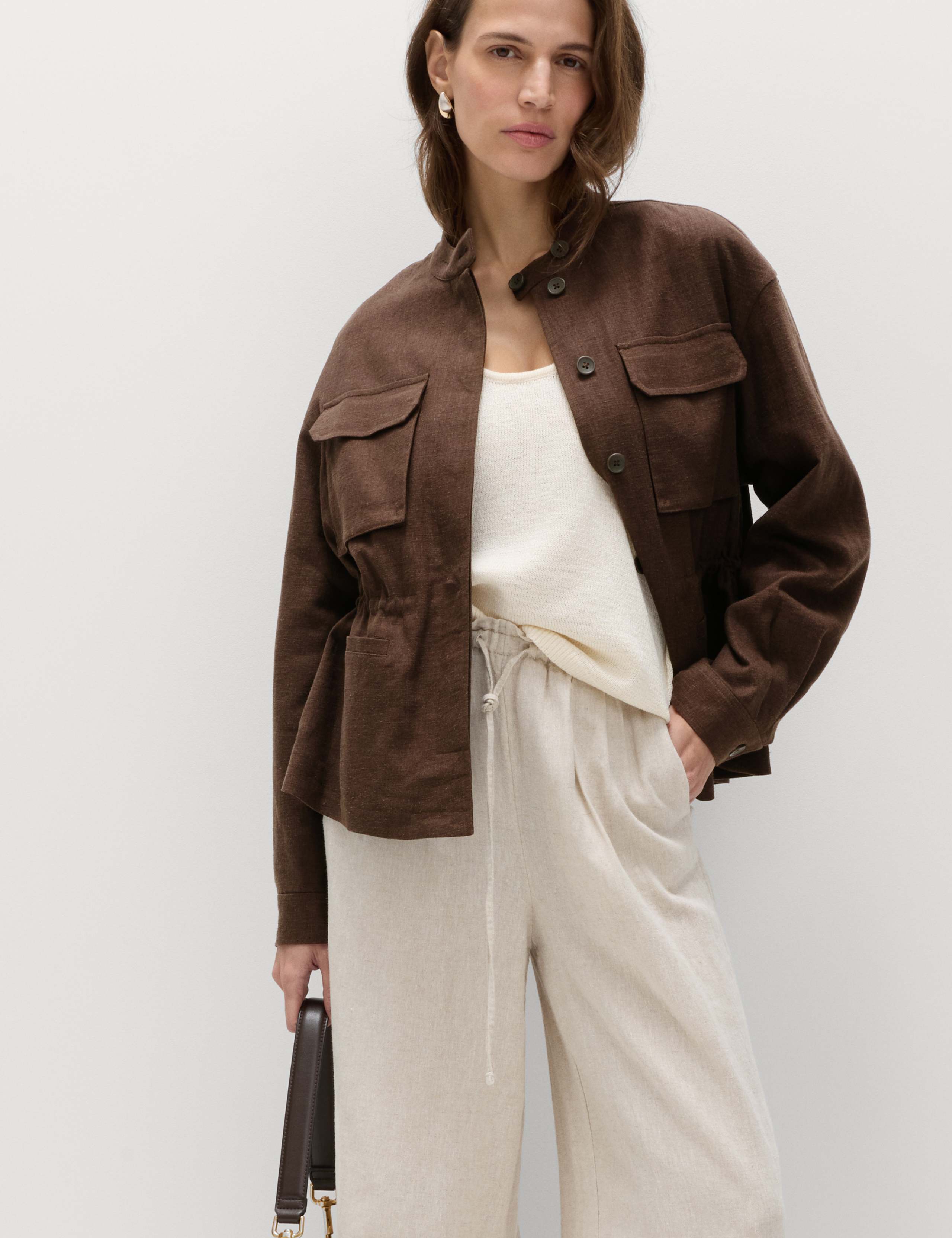 Linen Blend Lightweight Utility Jacket 1 of 5