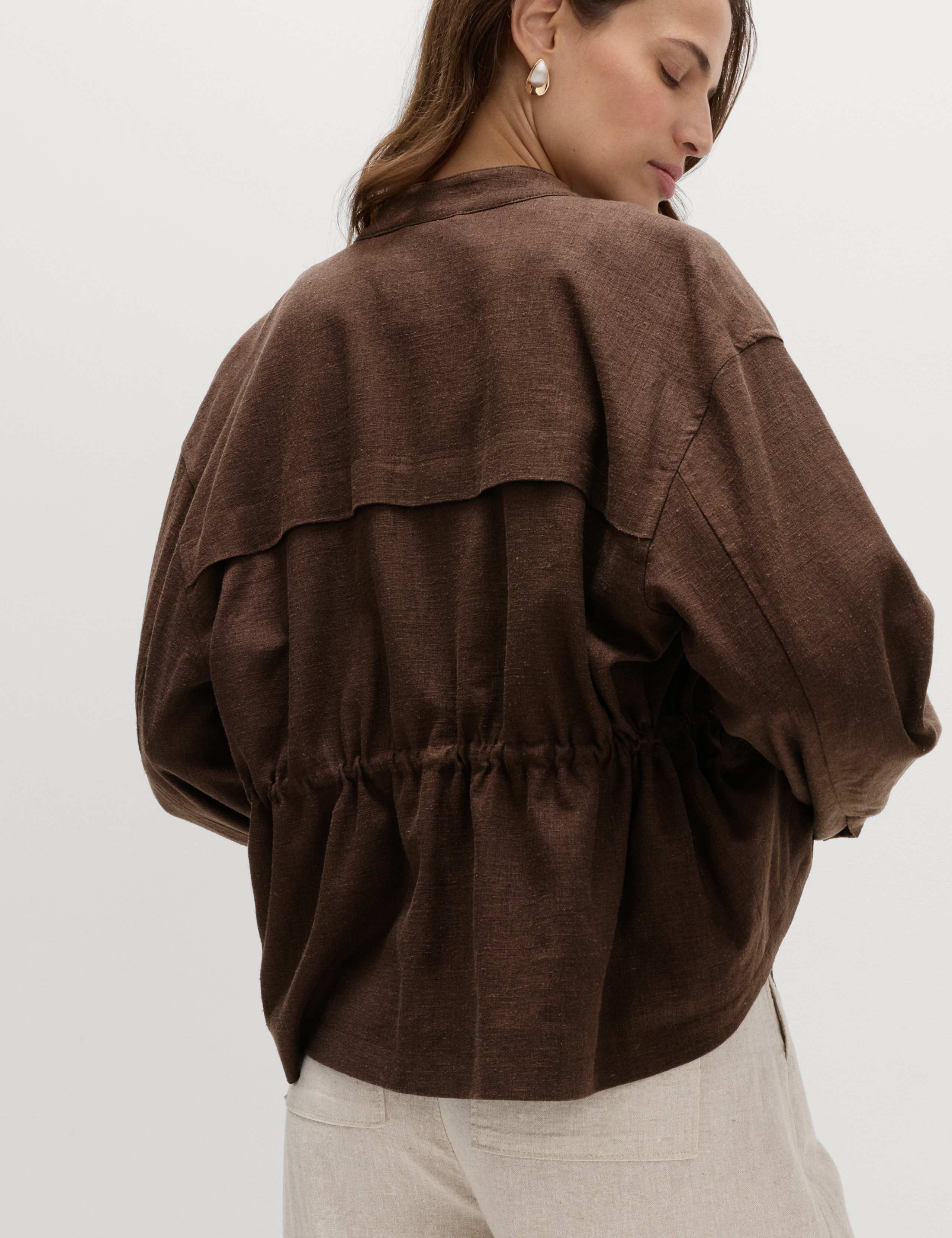 Linen Blend Lightweight Utility Jacket 3 of 5