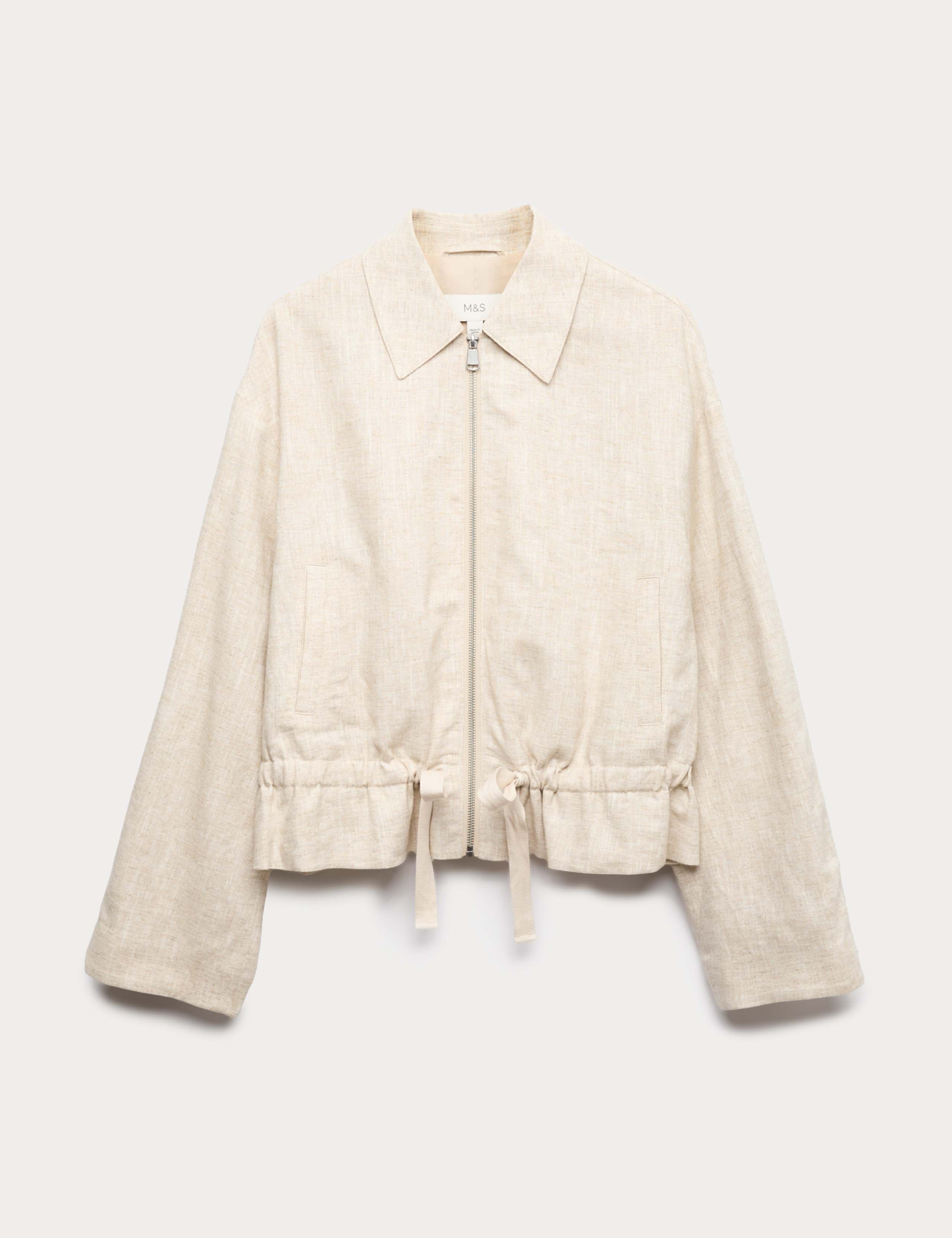 Linen Blend Lightweight Harrington Jacket 2 of 6