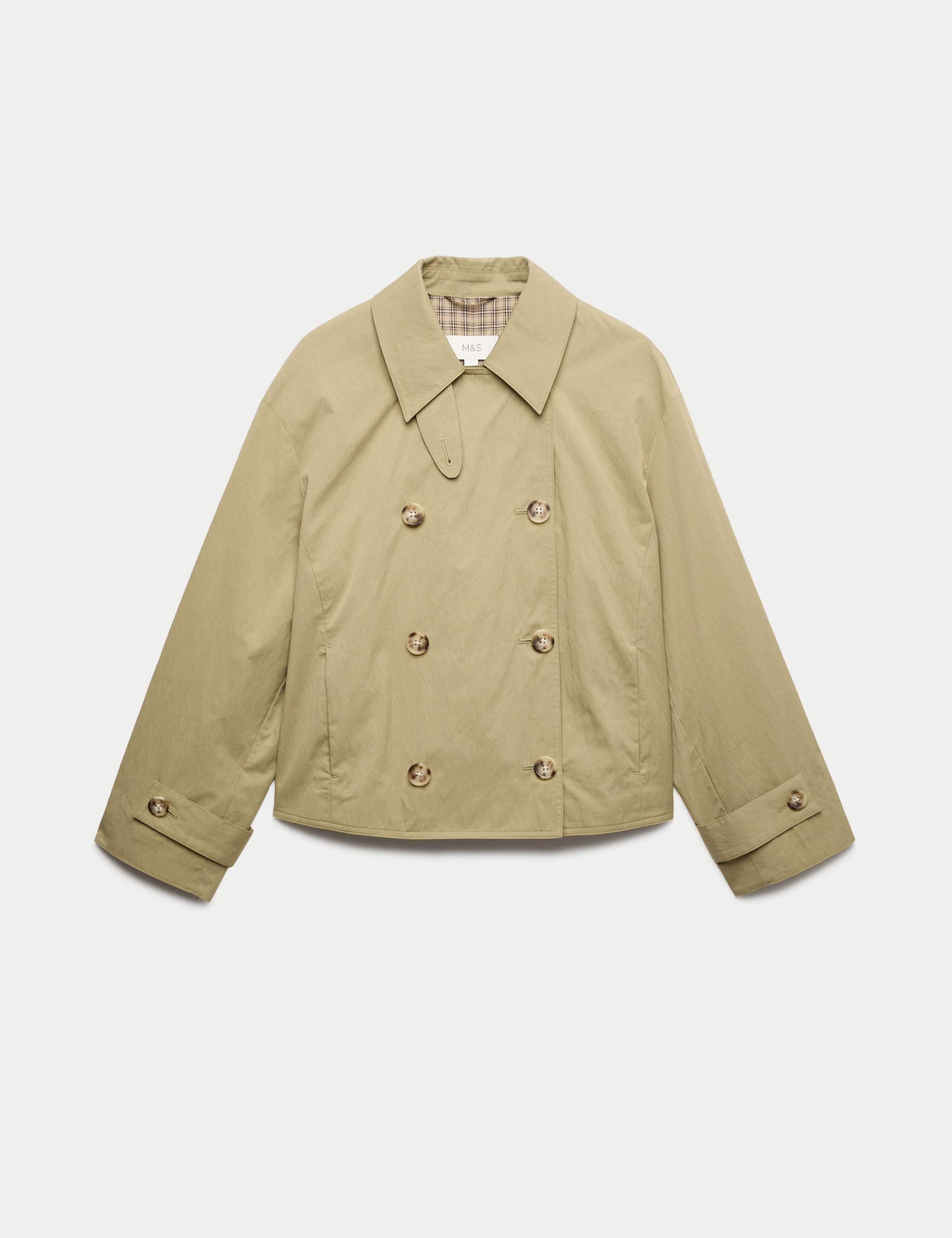 Cotton Rich Double Breasted Short Trench Coat 2 of 6